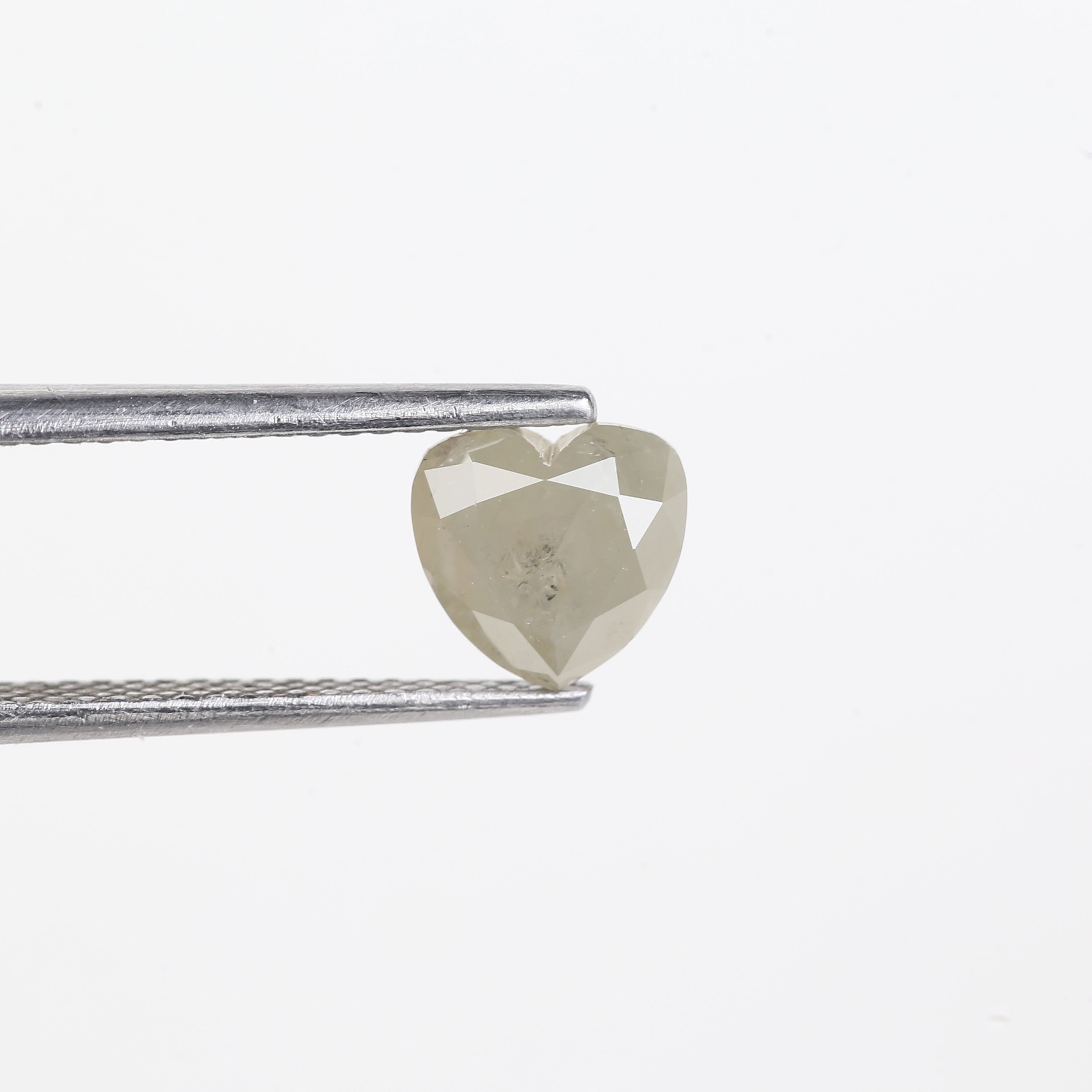 1.50 Carat Natural Light Gray Heart Shape Salt And Pepper Diamond 6.66 MM