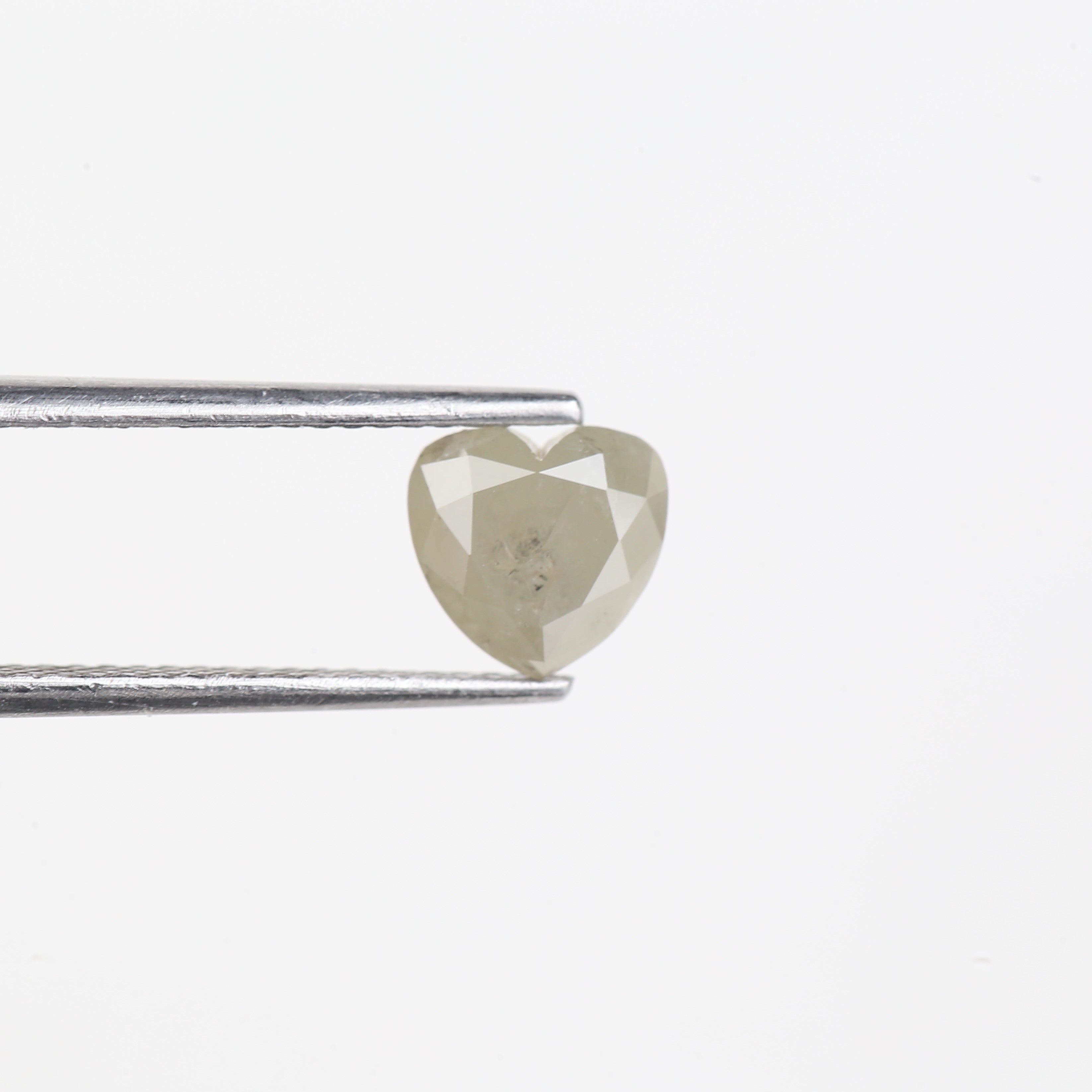 1.50 Carat Natural Light Gray Heart Shape Salt And Pepper Diamond 6.66 MM