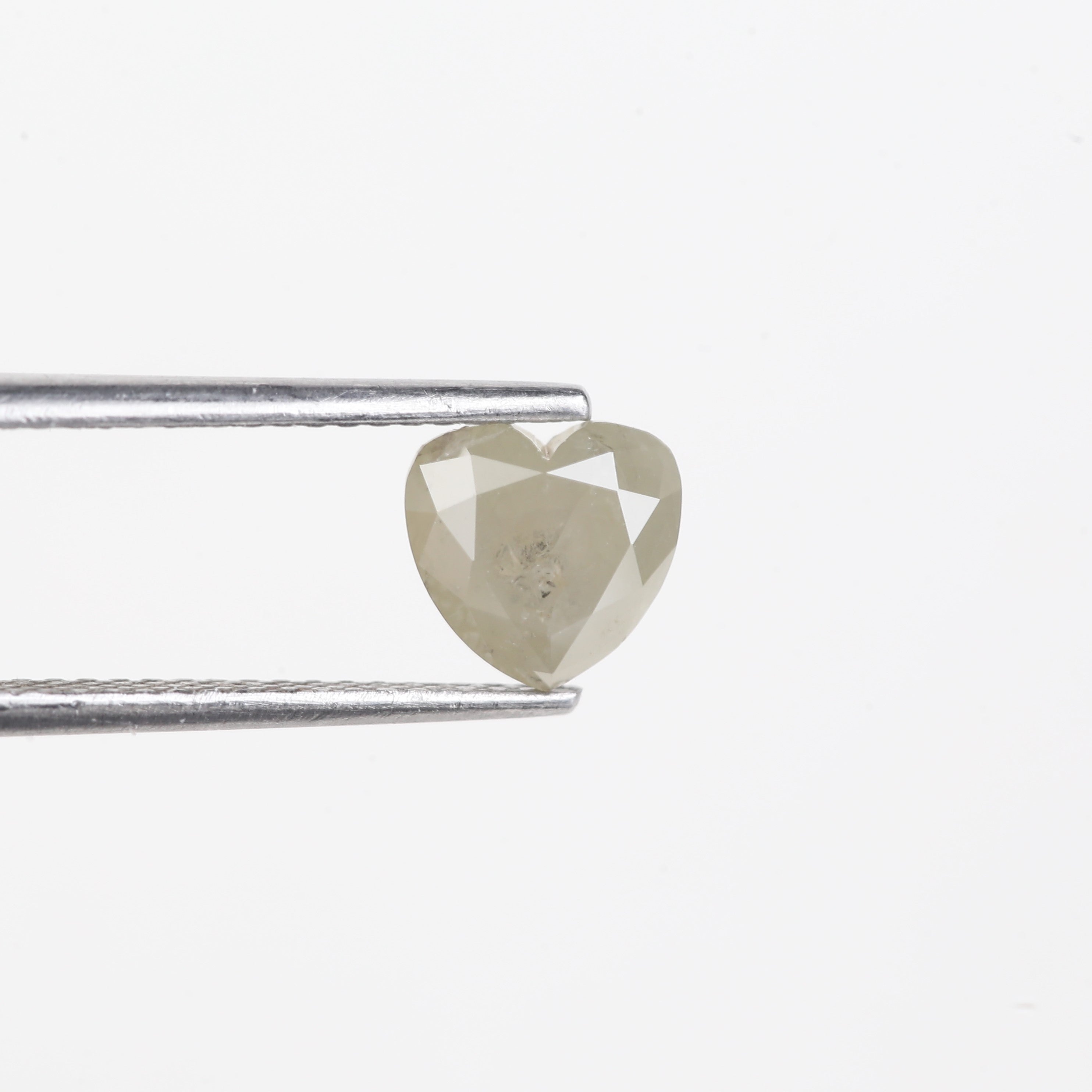 1.50 Carat Natural Light Gray Heart Shape Salt And Pepper Diamond 6.66 MM