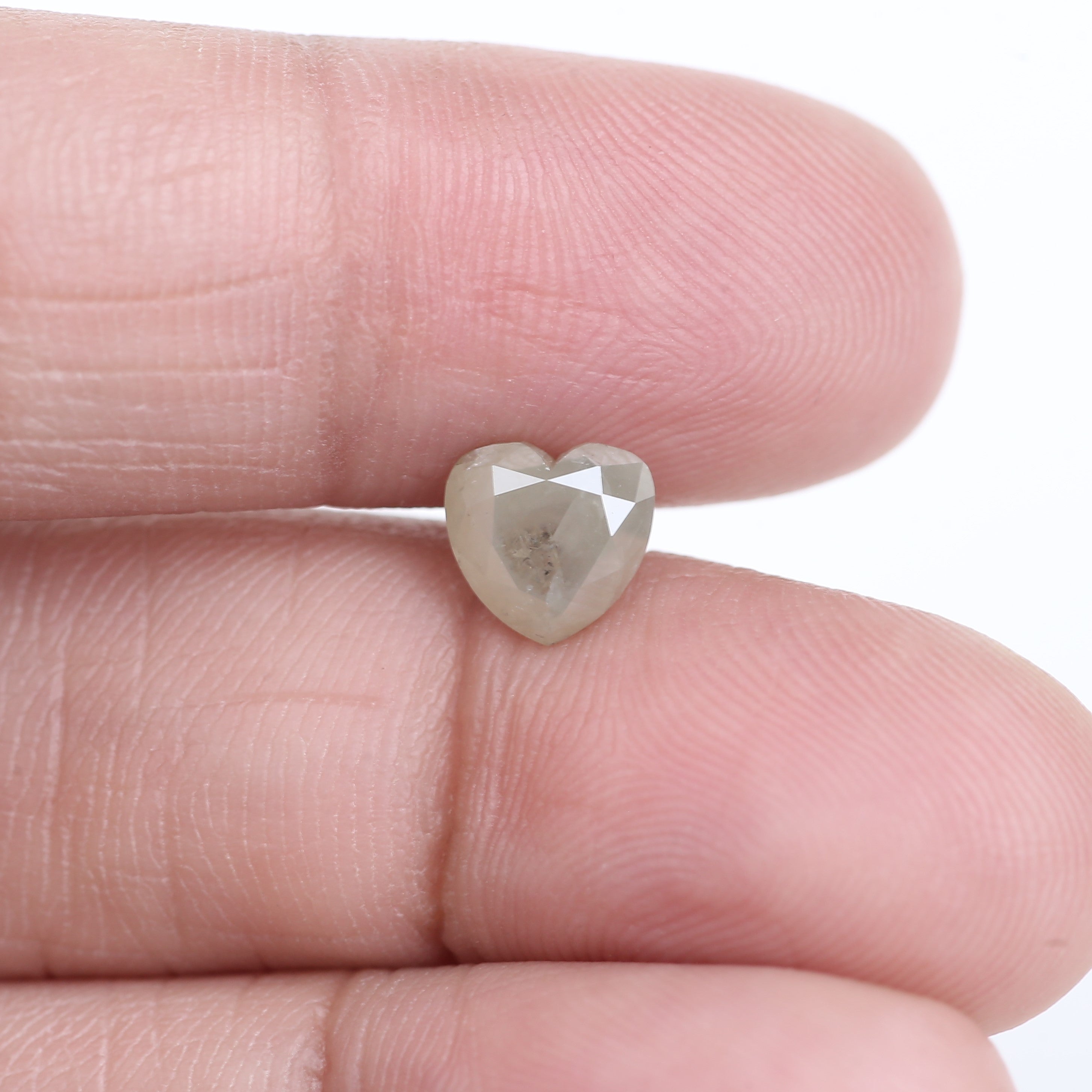 1.50 Carat Natural Light Gray Heart Shape Salt And Pepper Diamond 6.66 MM