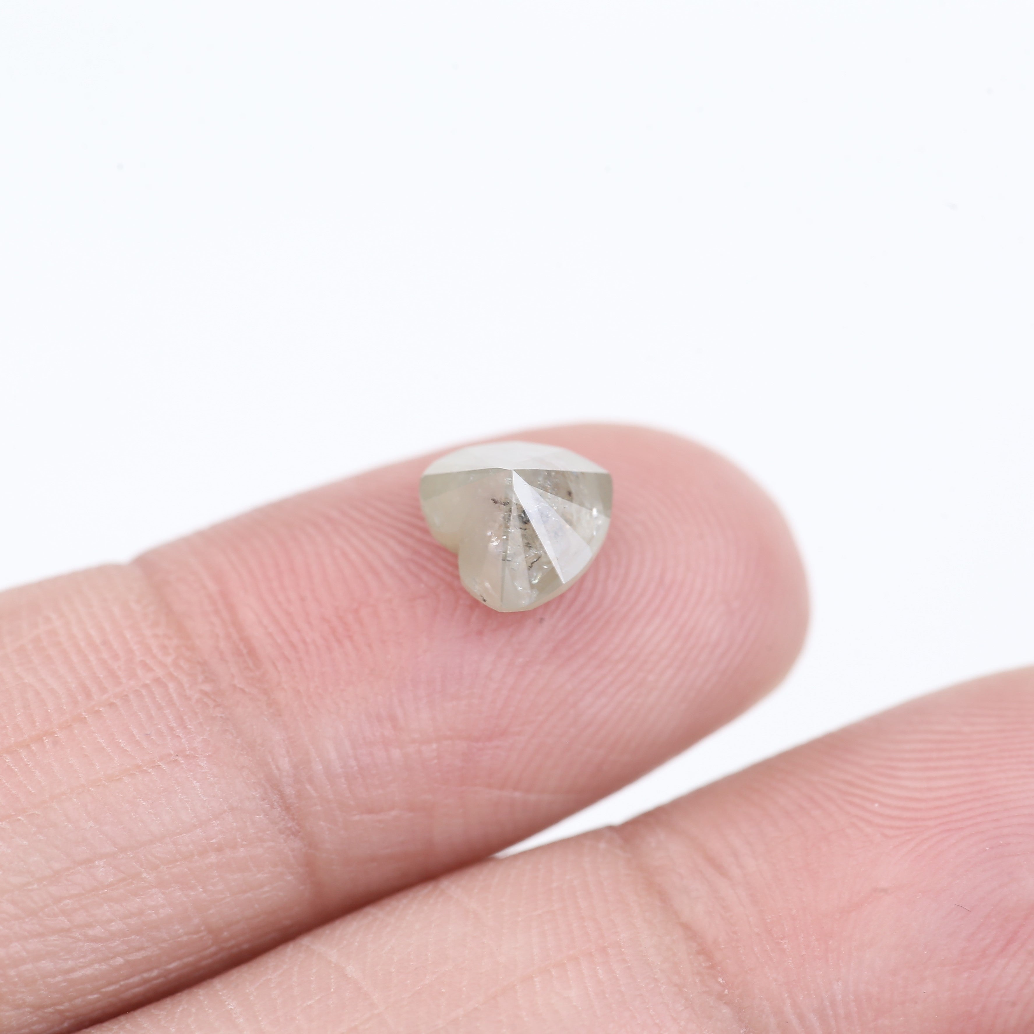 1.50 Carat Natural Light Gray Heart Shape Salt And Pepper Diamond 6.66 MM