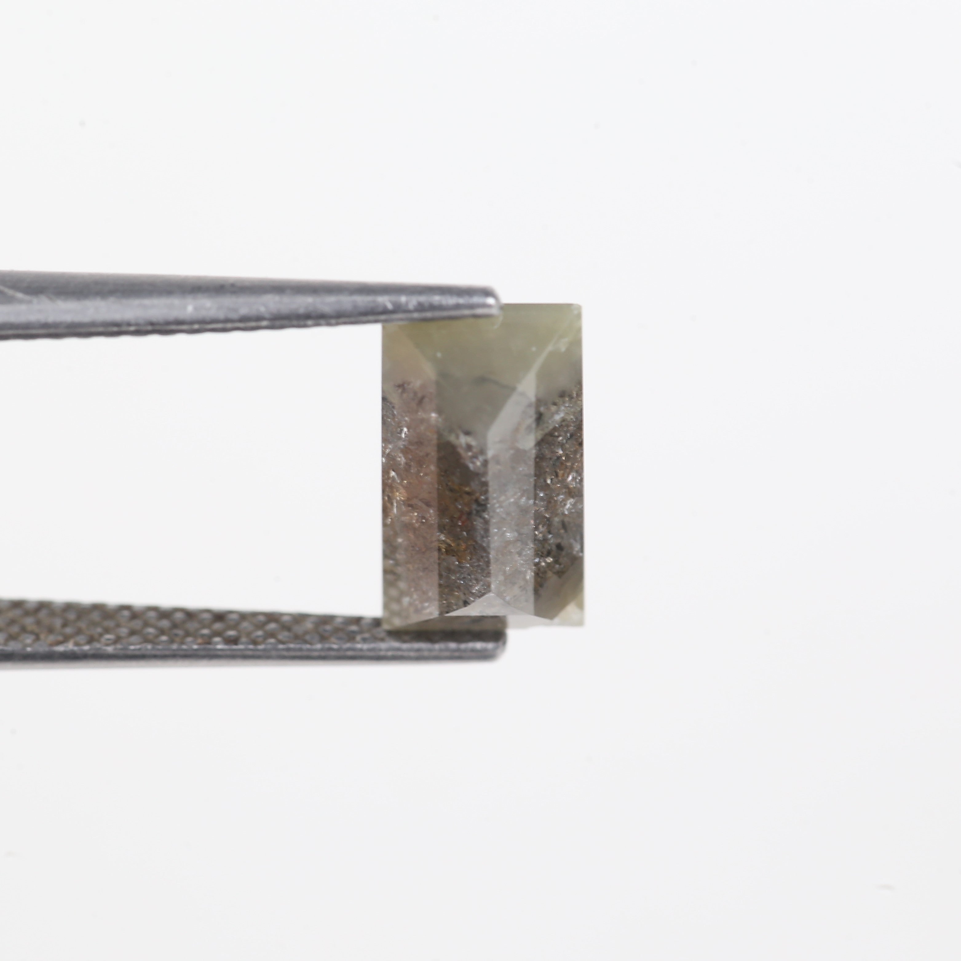 2.17 Carat Natural Salt And Pepper Baguette Cut Elongated Diamond