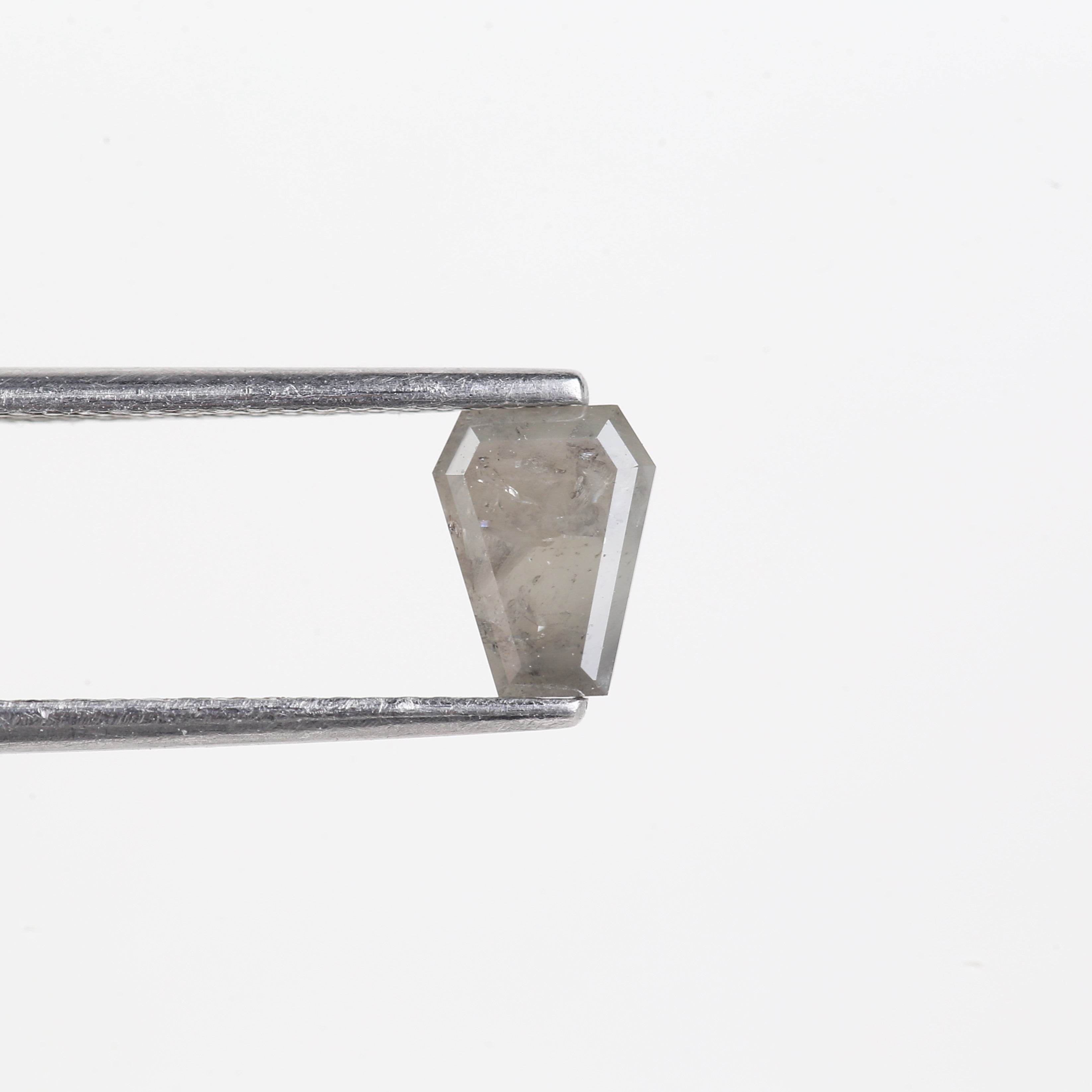 0.93 Carat Natural Grey Coffin Shape Salt And Pepper Diamond 6.88 MM