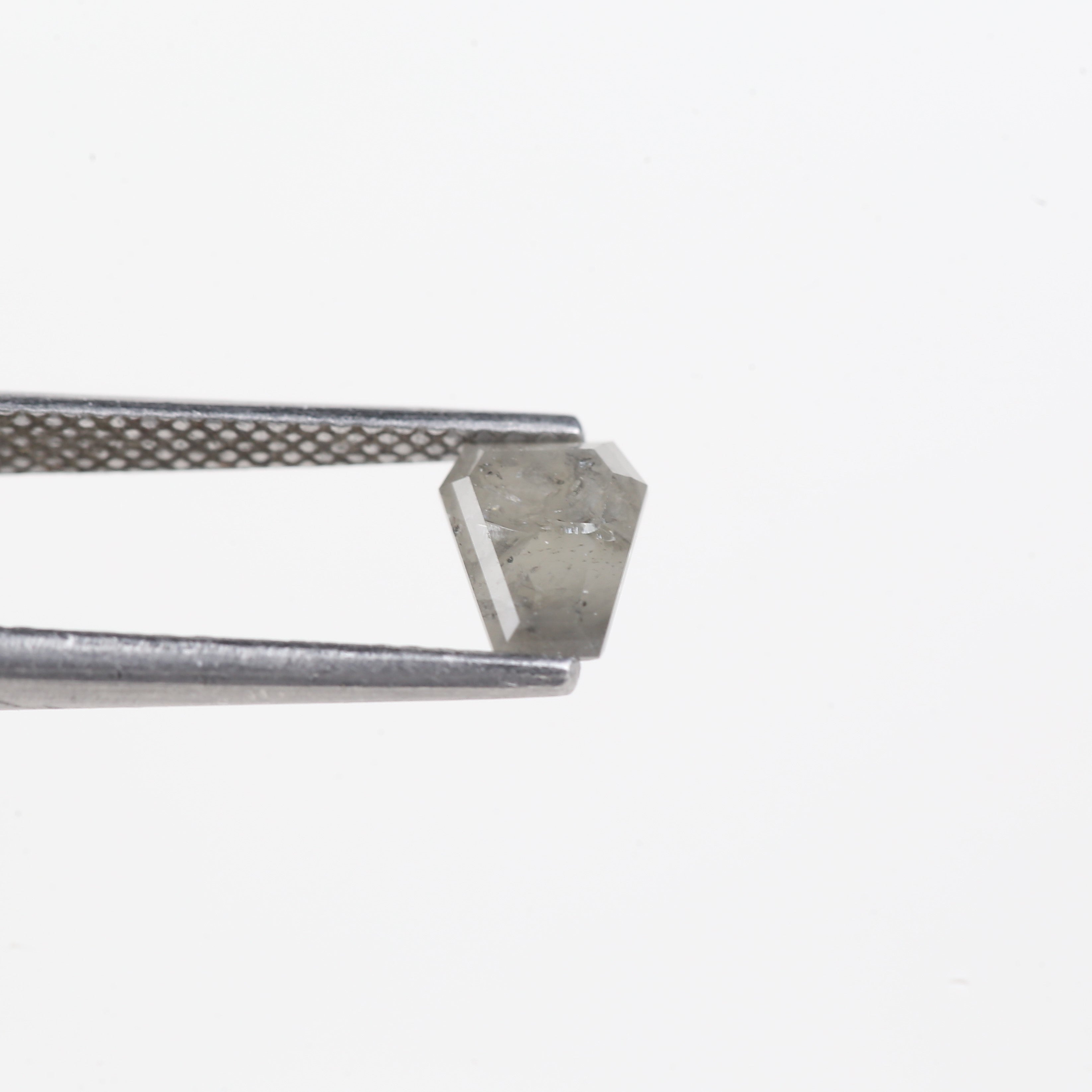 0.93 Carat Natural Grey Coffin Shape Salt And Pepper Diamond 6.88 MM