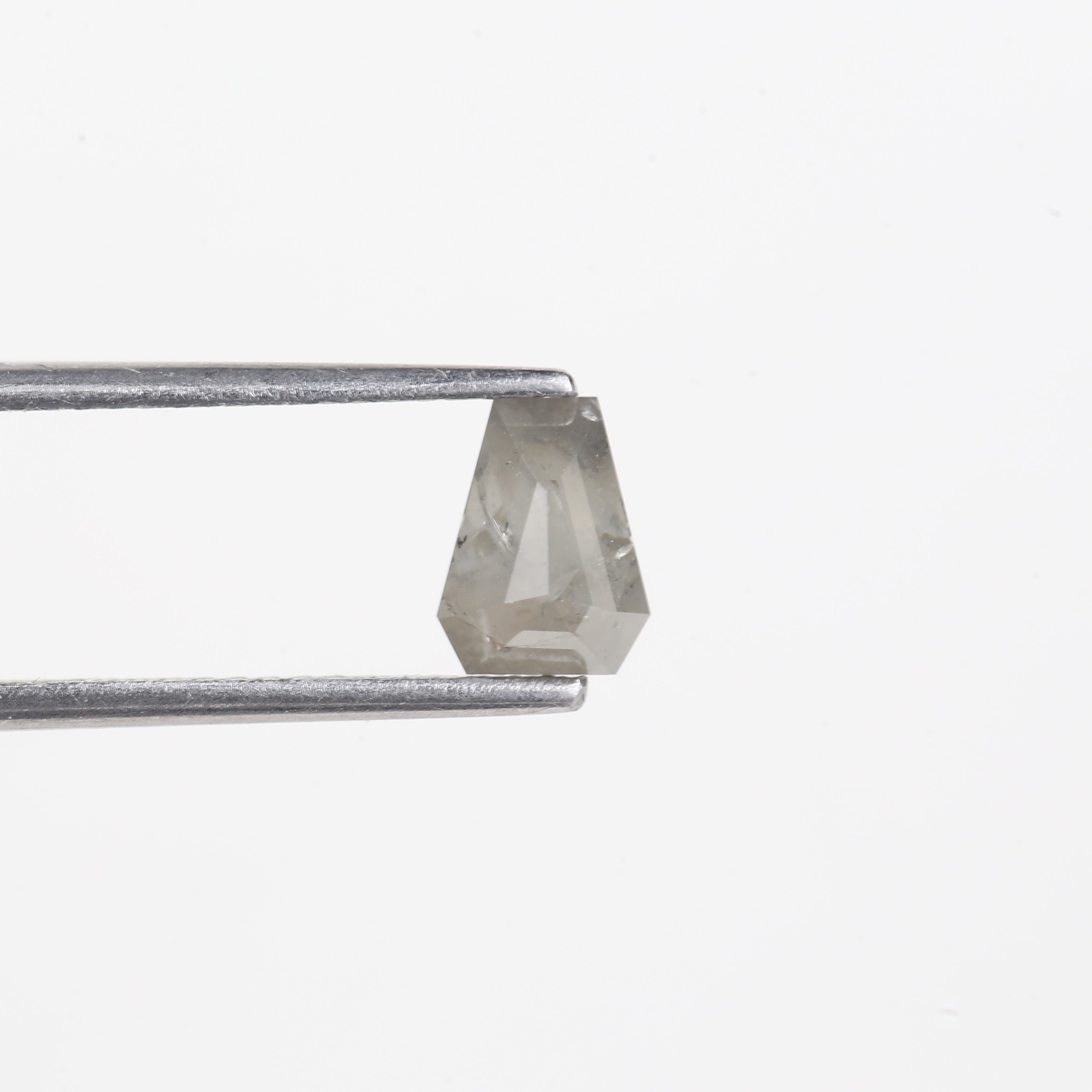 0.93 Carat Natural Grey Coffin Shape Salt And Pepper Diamond 6.88 MM