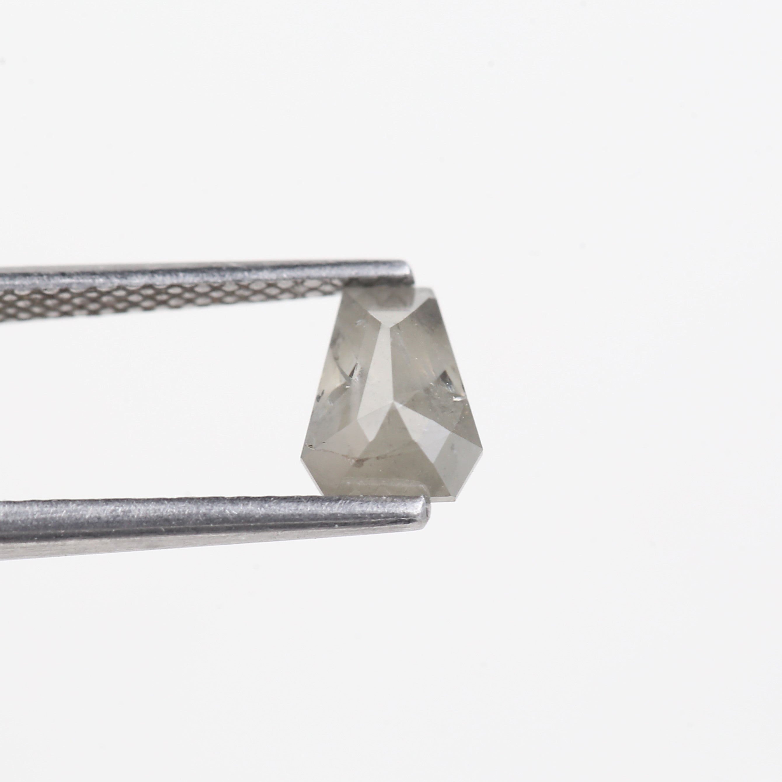 0.93 Carat Natural Grey Coffin Shape Salt And Pepper Diamond 6.88 MM