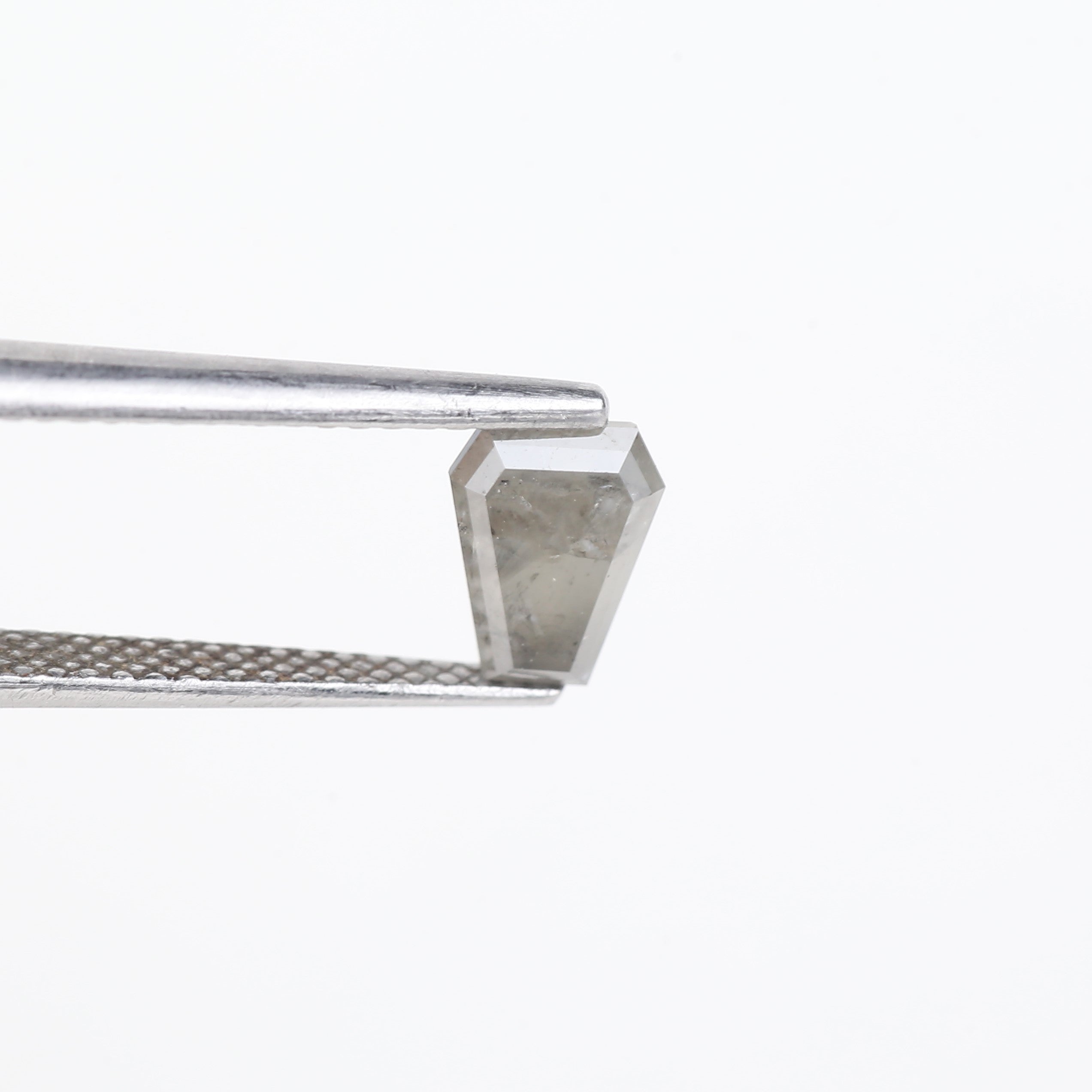 0.93 Carat Natural Grey Coffin Shape Salt And Pepper Diamond 6.88 MM