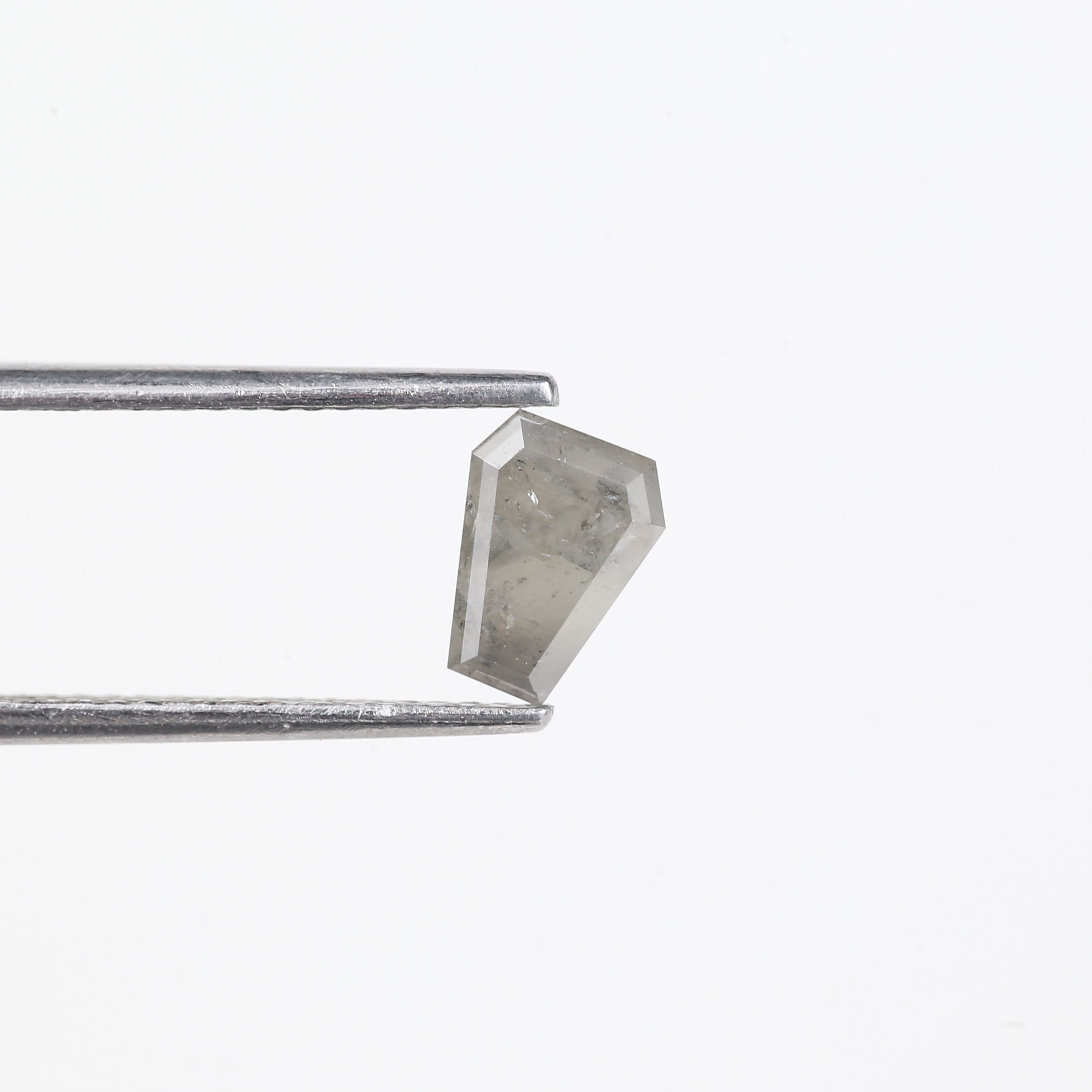 0.93 Carat Natural Grey Coffin Shape Salt And Pepper Diamond 6.88 MM