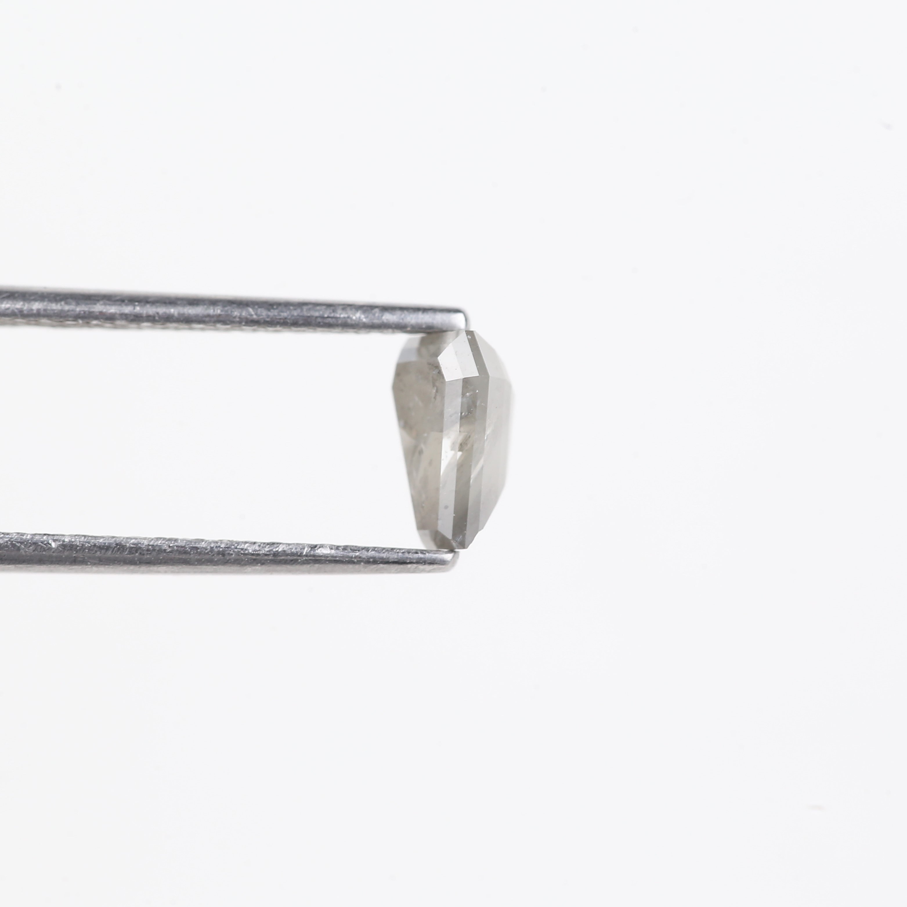 0.93 Carat Natural Grey Coffin Shape Salt And Pepper Diamond 6.88 MM