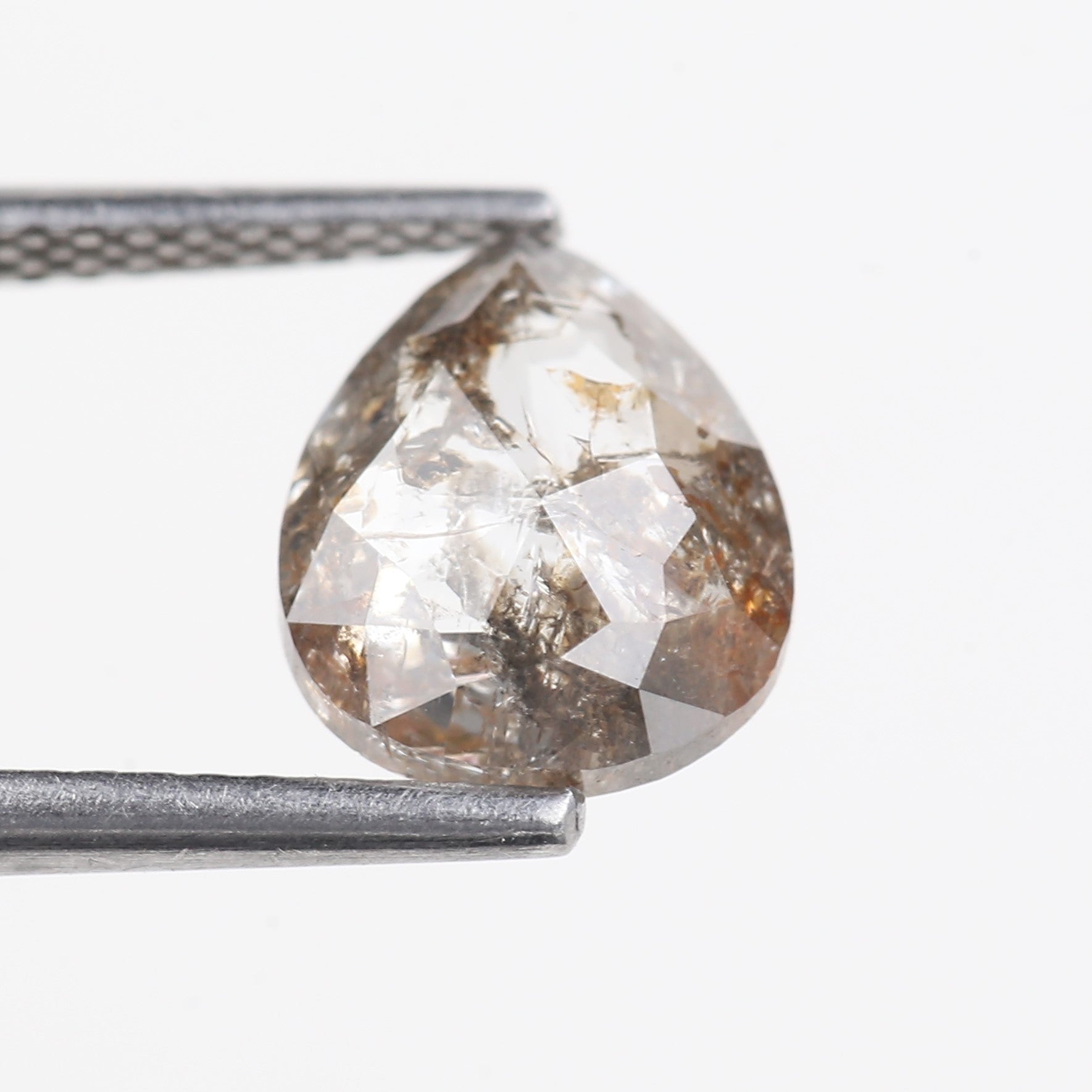 1.54 Carat Natural Salt And Pepper Pear Diamond 9 MM