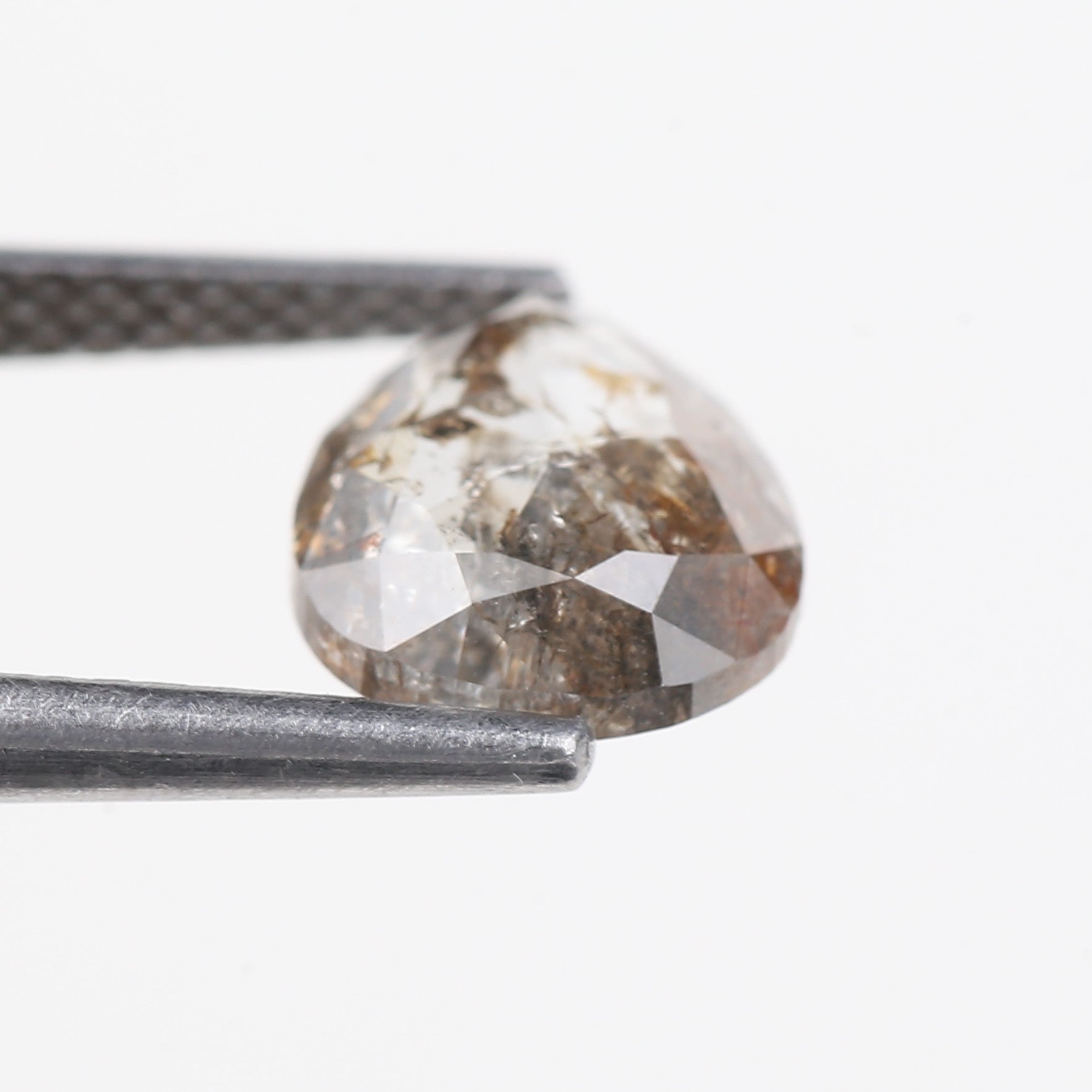 1.54 Carat Natural Salt And Pepper Pear Diamond 9 MM