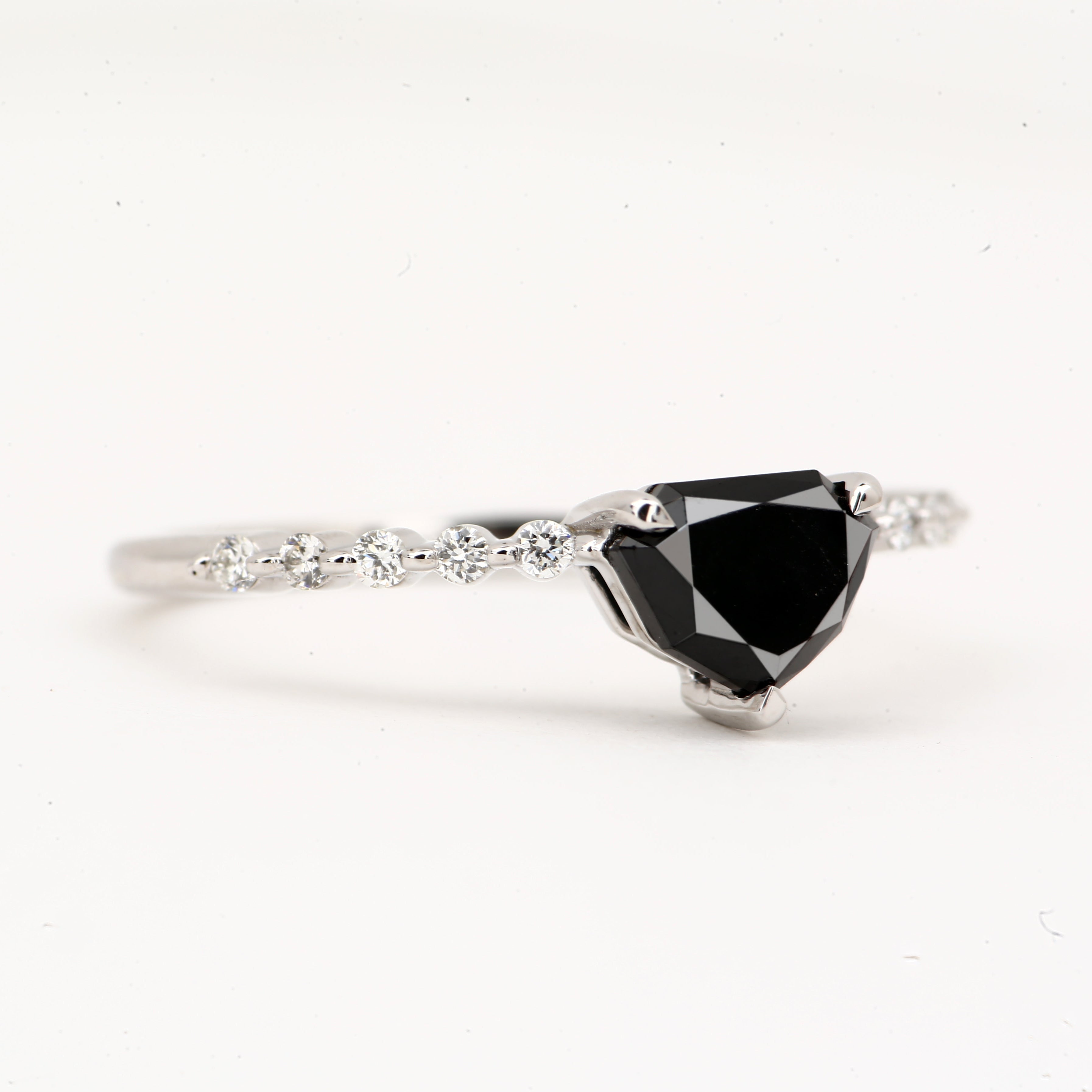 natural black diamond ring