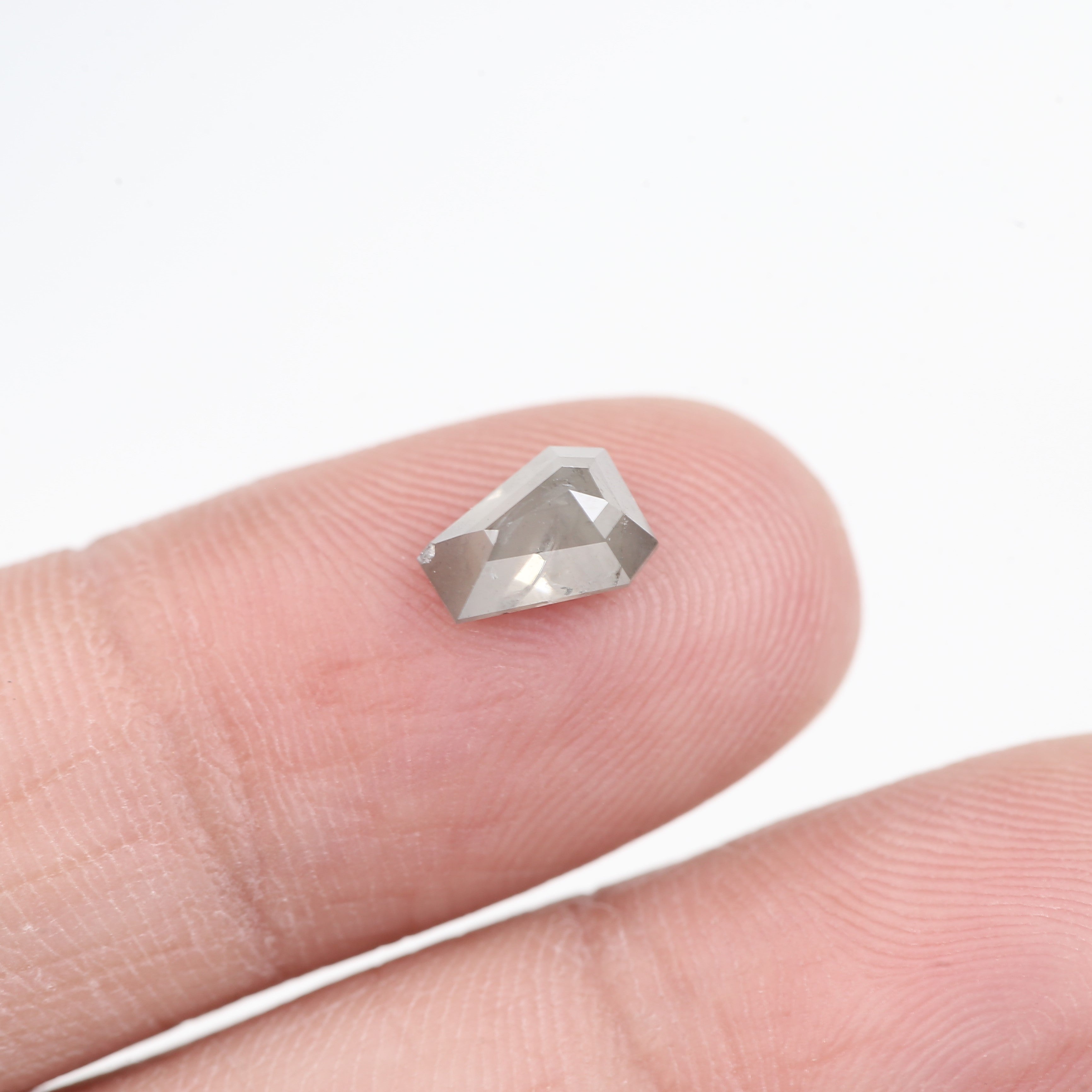 0.93 Carat Natural Grey Coffin Shape Salt And Pepper Diamond 6.88 MM