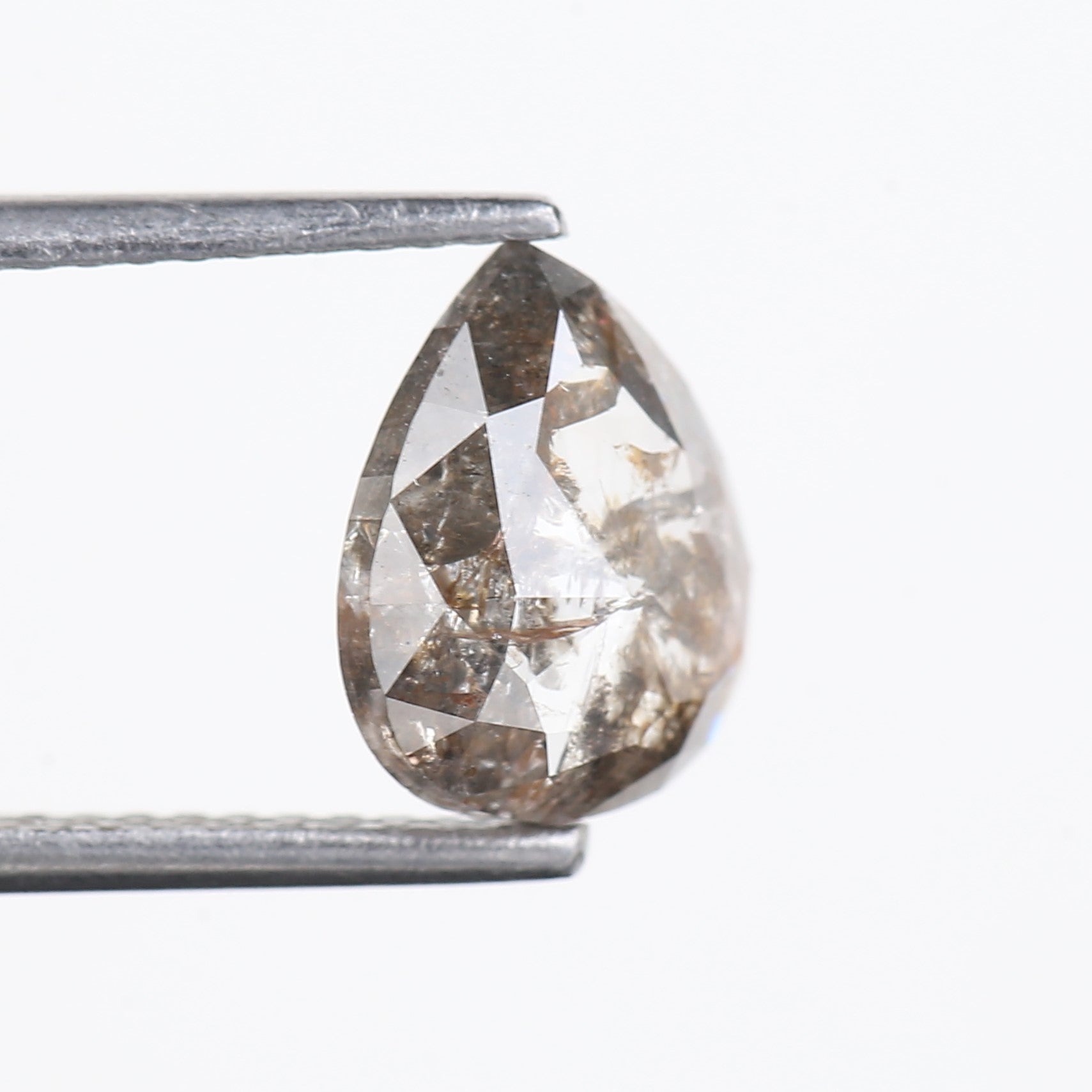 1.54 Carat Natural Salt And Pepper Pear Diamond 9 MM