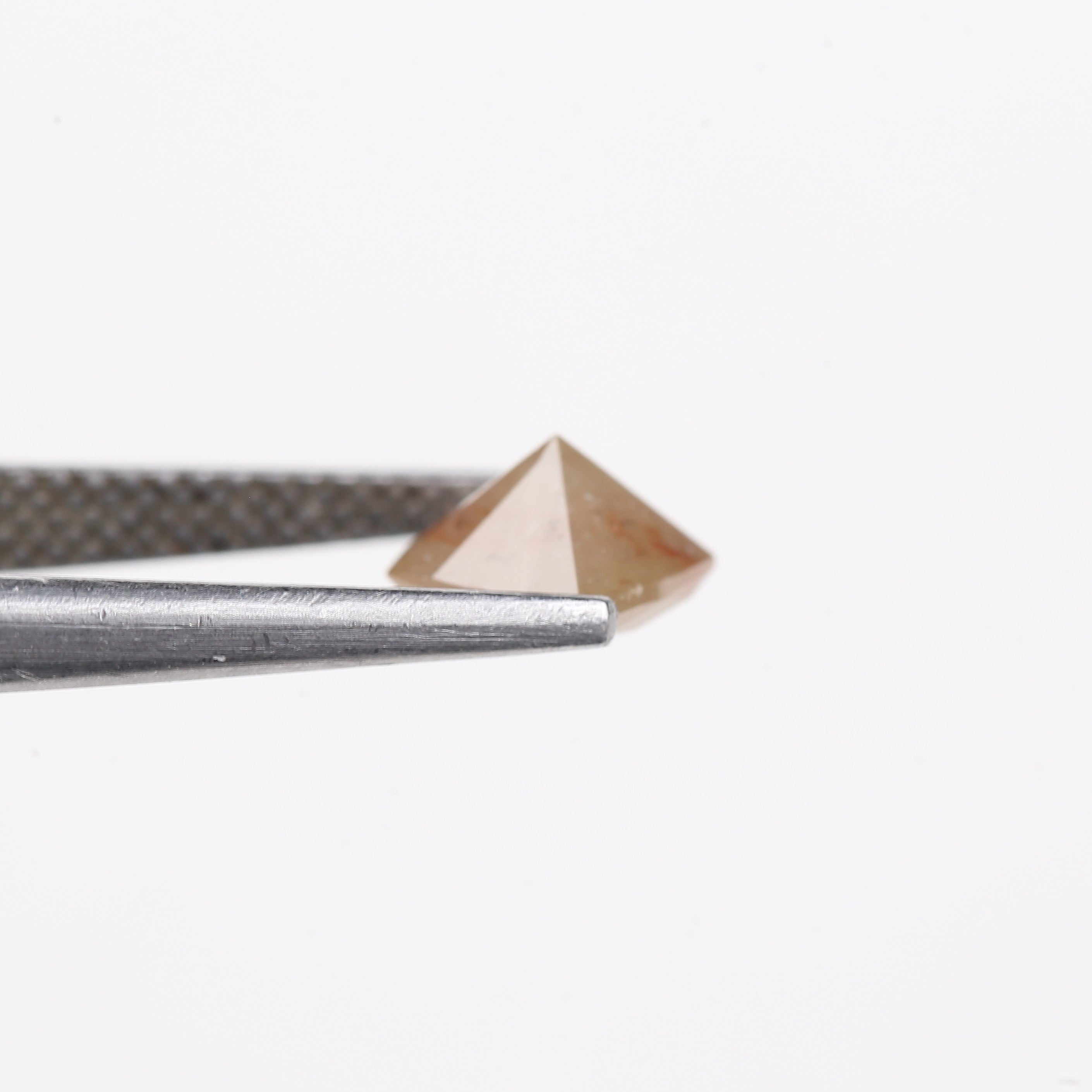 1.23 Carat Natural Peach Orange Cushion Cut Salt And Pepper Diamond 6.07 MM