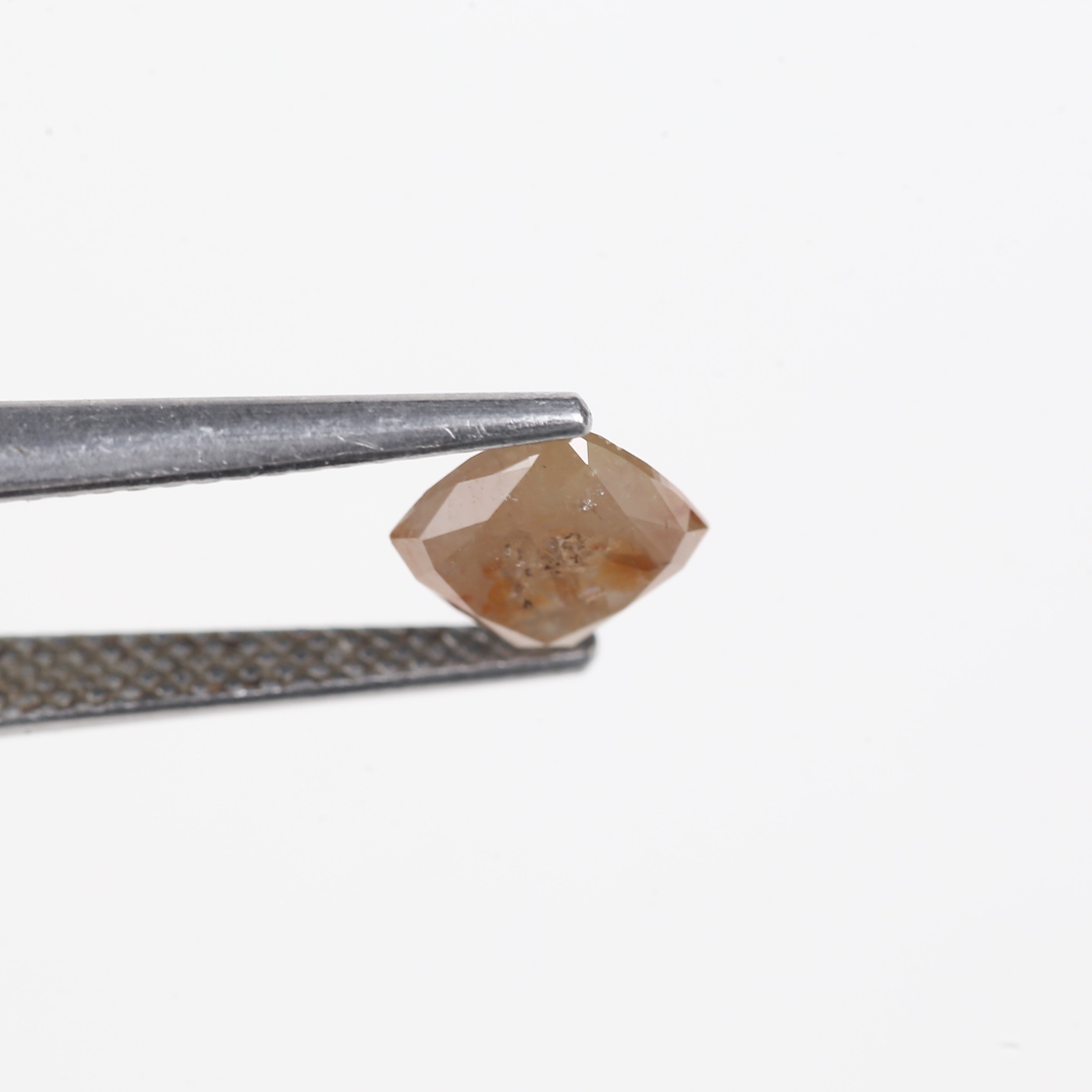 1.23 Carat Natural Peach Orange Cushion Cut Salt And Pepper Diamond 6.07 MM