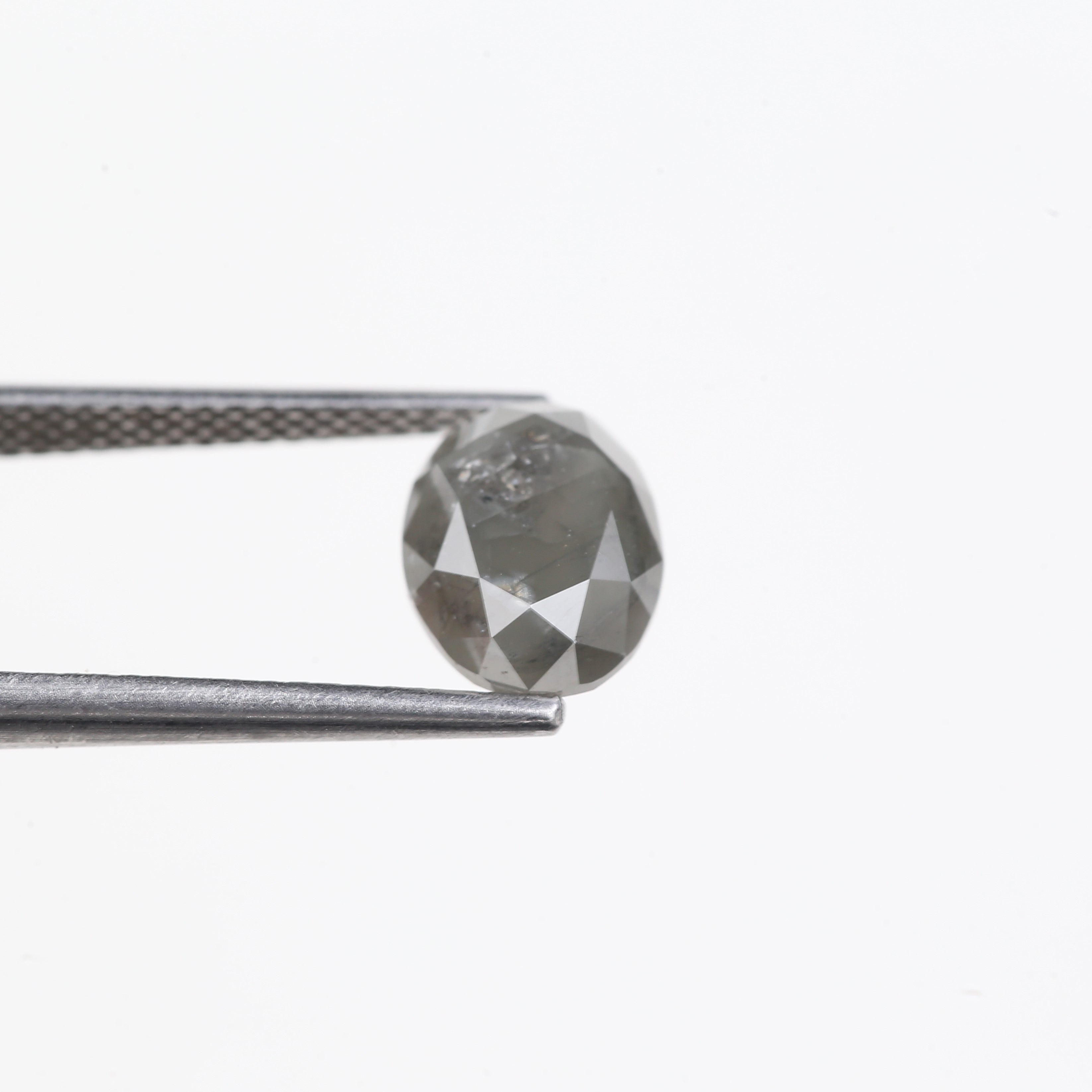 2.64 Carat Natural Smoky Grey Oval Cut Salt Pepper Diamond 9.07 MM