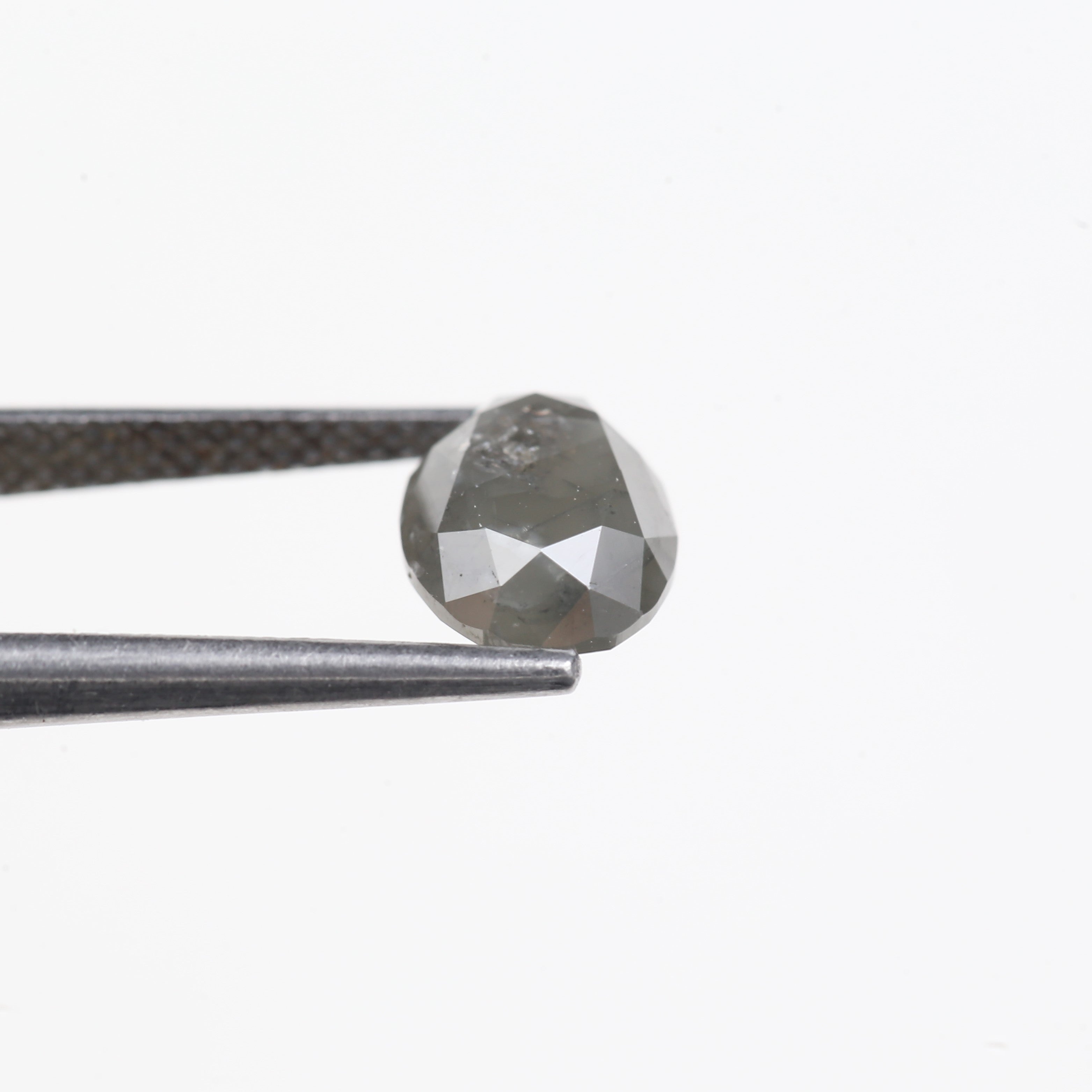 2.64 Carat Natural Smoky Grey Oval Cut Salt Pepper Diamond 9.07 MM