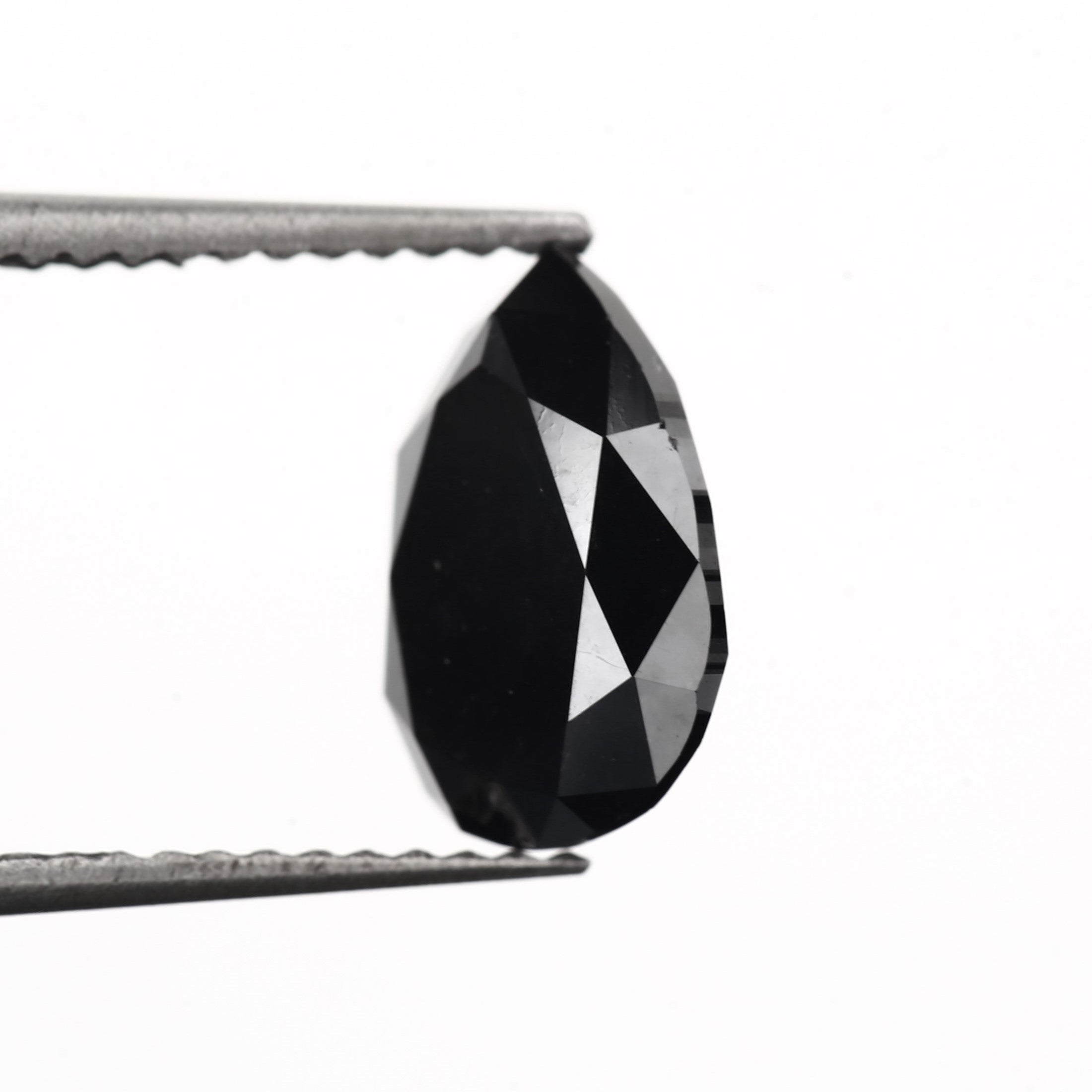 2 Carat Pear Brilliant Cut Fancy Natural Black Diamond Ring