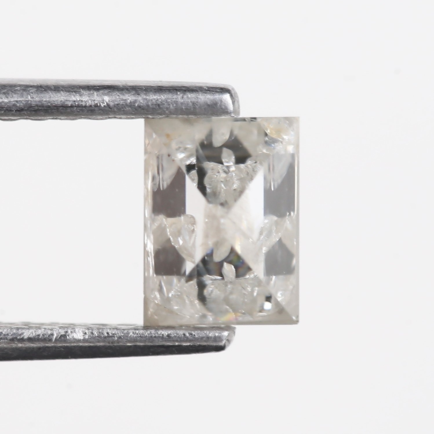 0.78 Carat Natural Icy gray Rectangular Salt and Pepper Diamond 5.70 MM