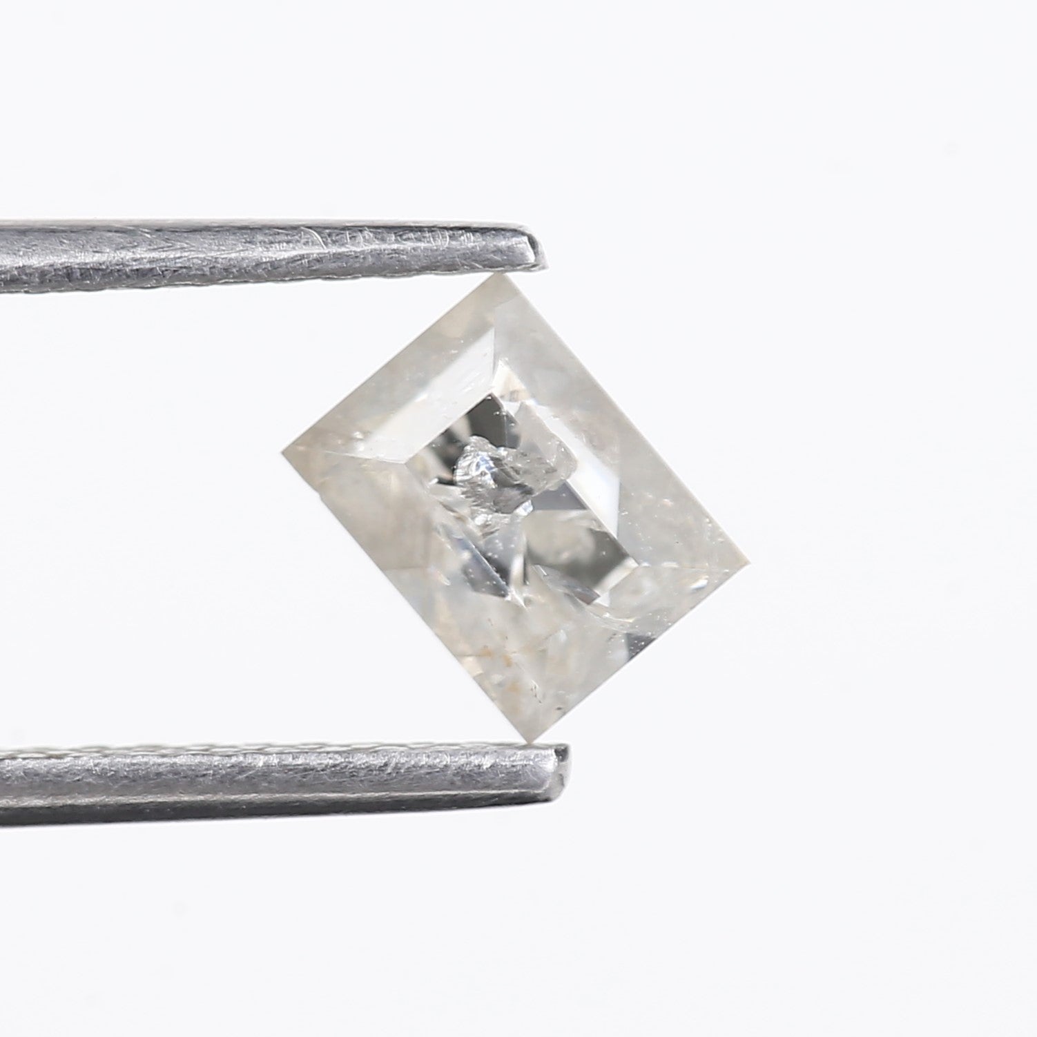 0.78 Carat Natural Icy gray Rectangular Salt and Pepper Diamond 5.70 MM