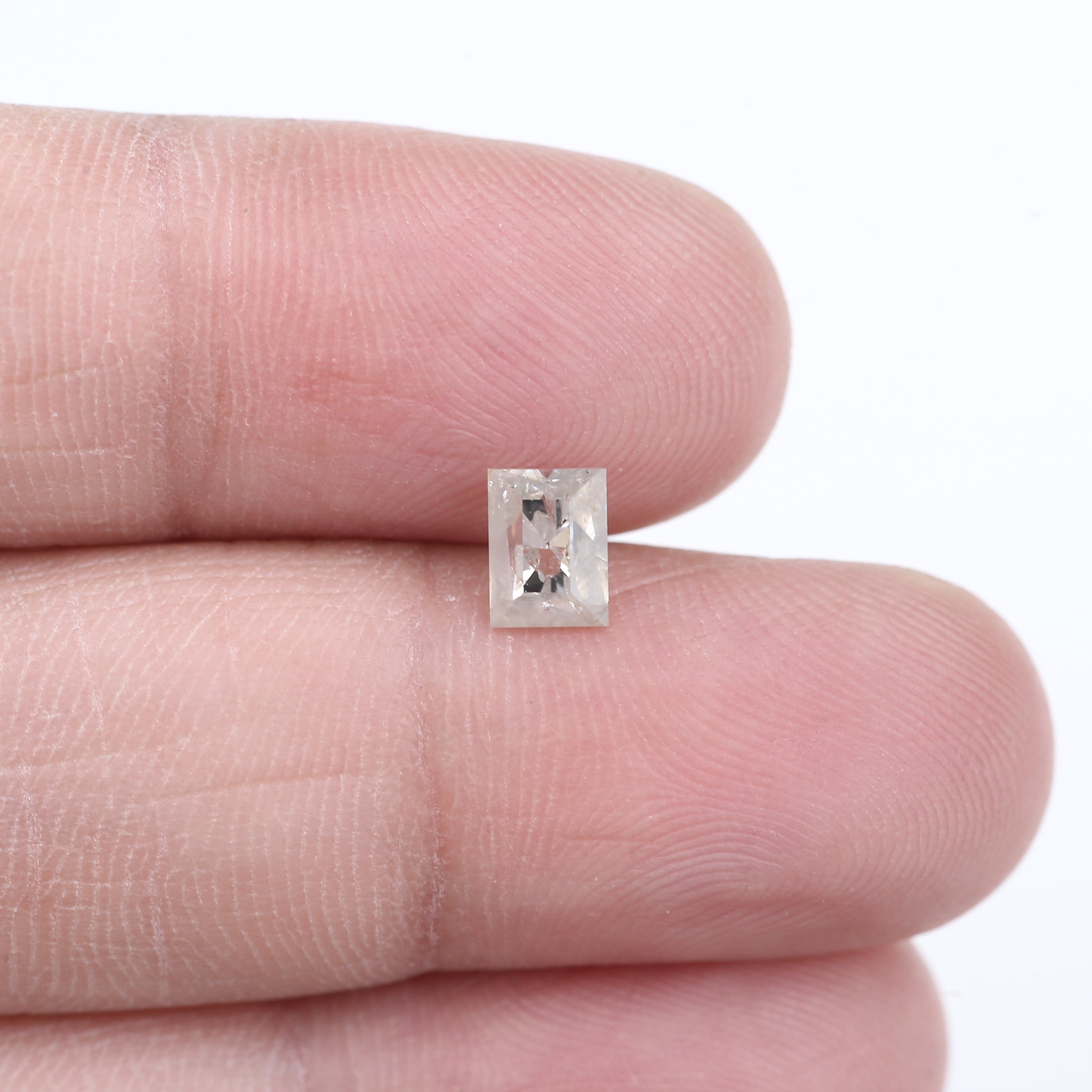0.78 Carat Natural Icy gray Rectangular Salt and Pepper Diamond 5.70 MM