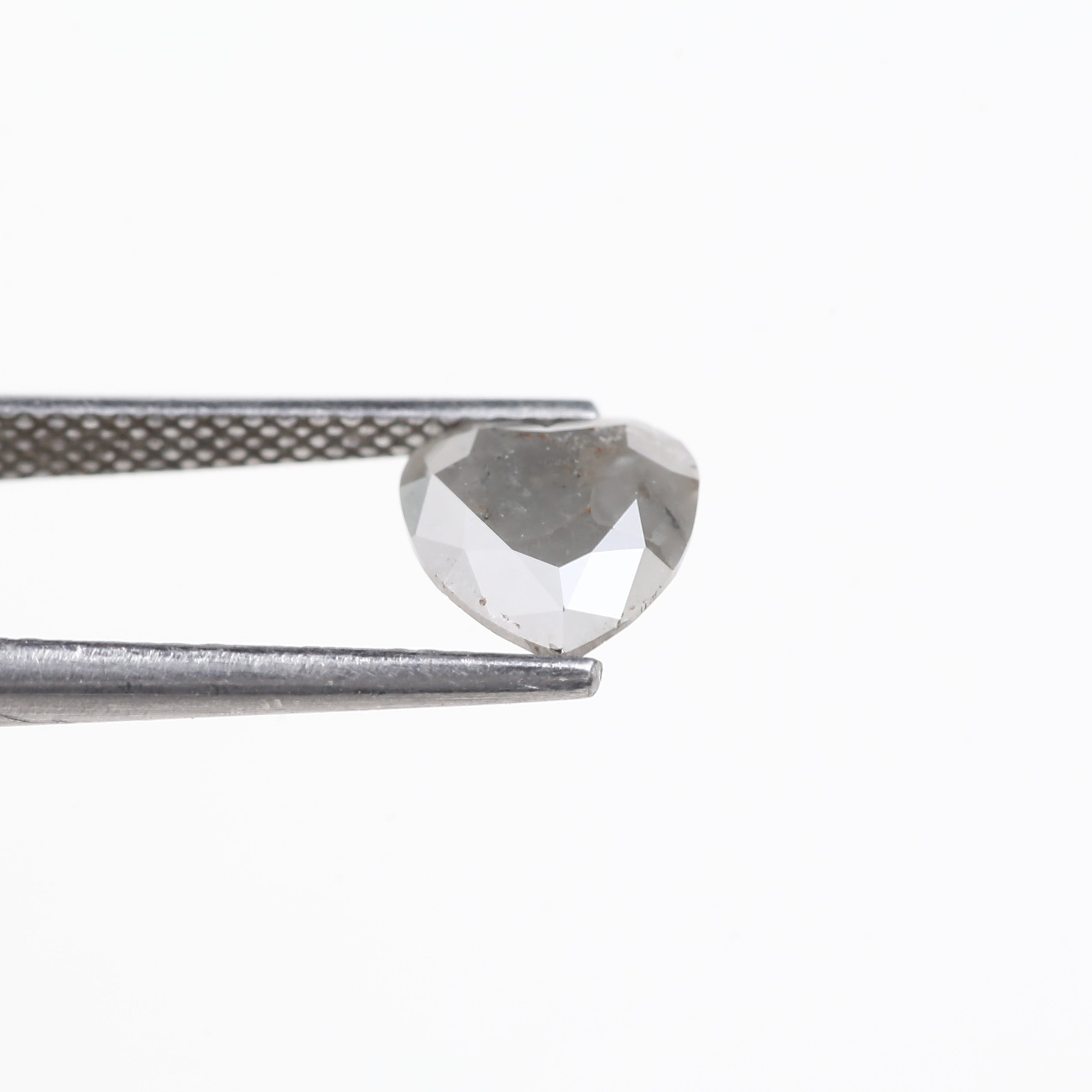 1.48 Carat Natural Milky Grey Heart Salt And Pepper Diamond 7.38 MM