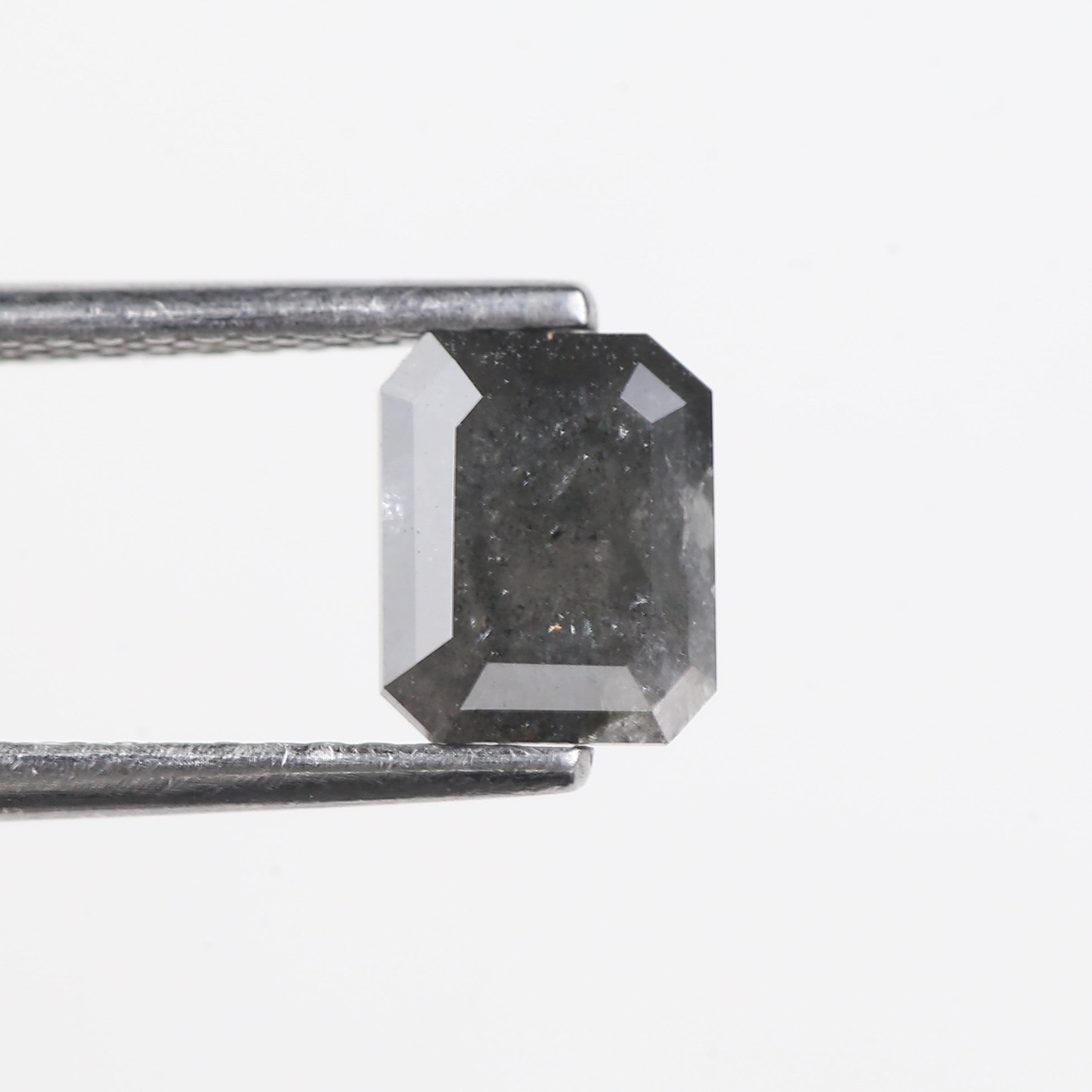 1.29 Carat Natural Gray Emerald Salt And Pepper Diamond 6.67 MM