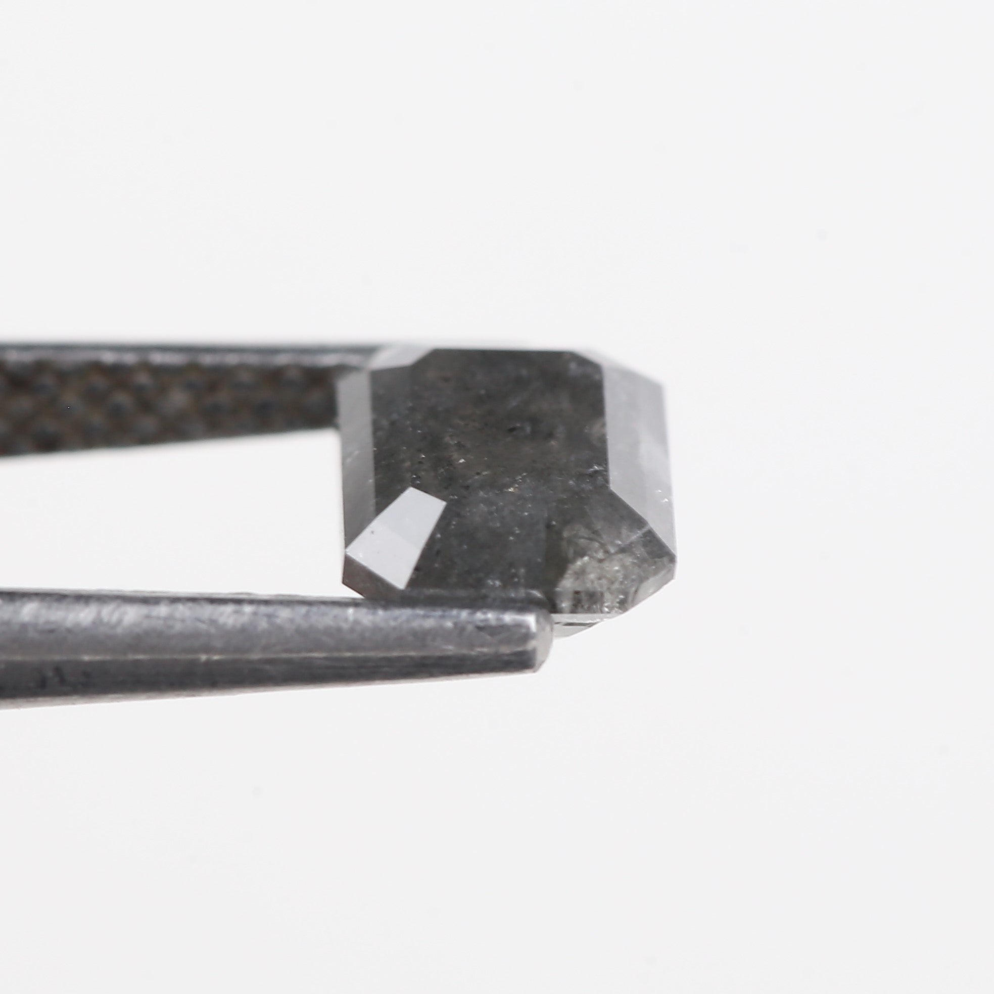 1.29 Carat Natural Gray Emerald Salt And Pepper Diamond 6.67 MM