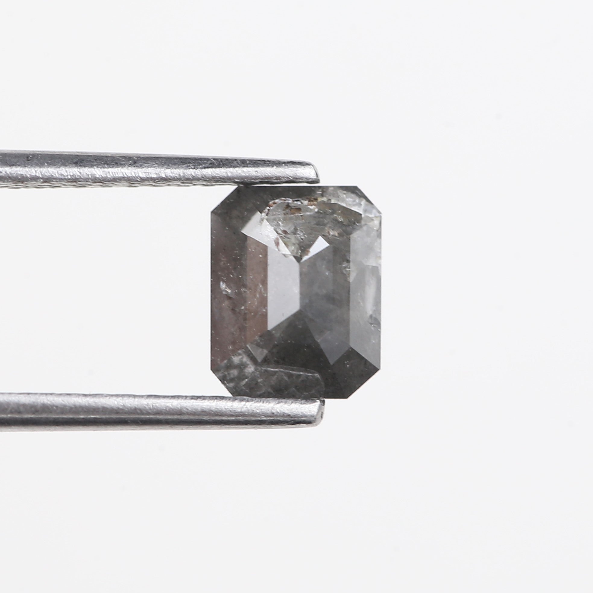 1.29 Carat Natural Gray Emerald Salt And Pepper Diamond 6.67 MM