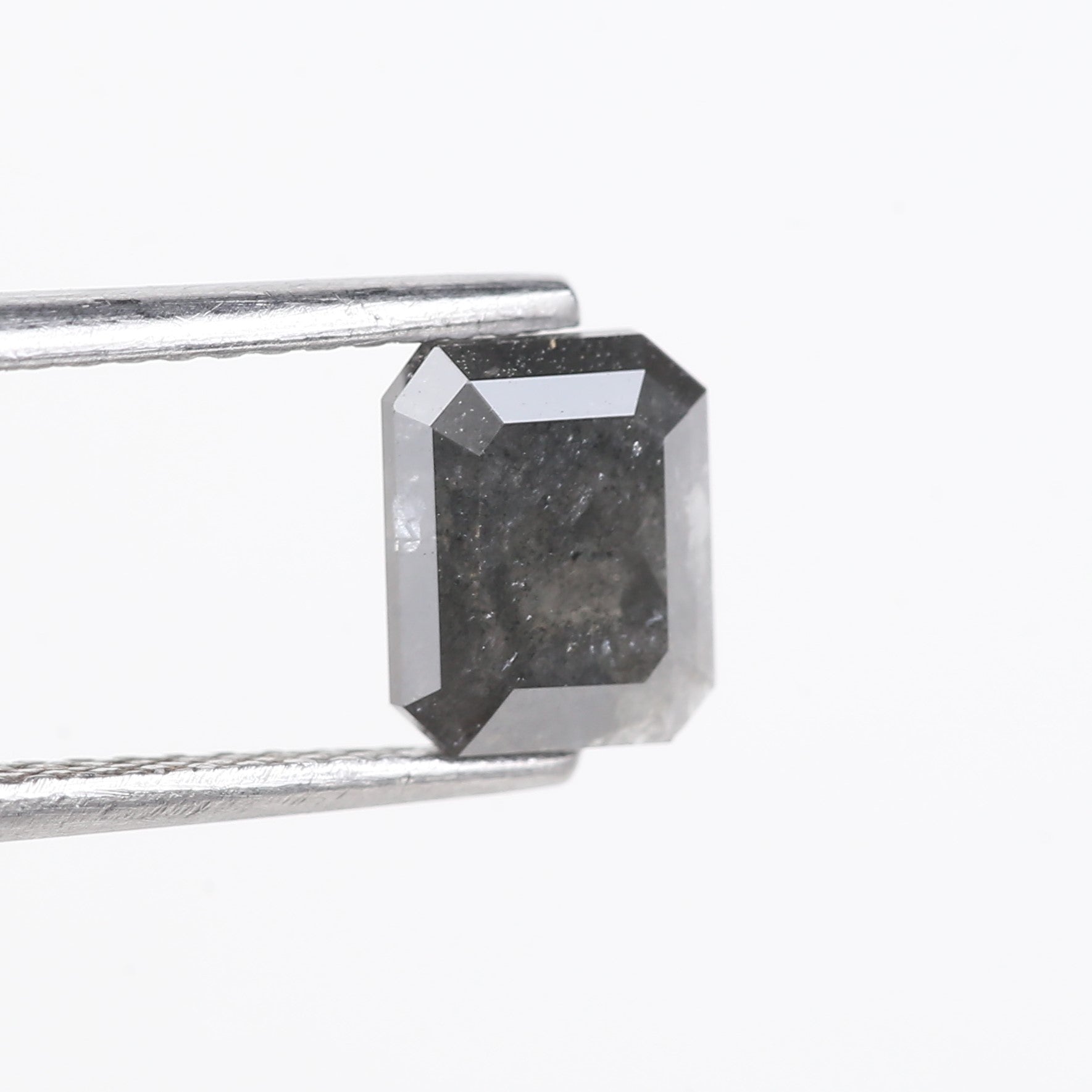 1.29 Carat Natural Gray Emerald Salt And Pepper Diamond 6.67 MM