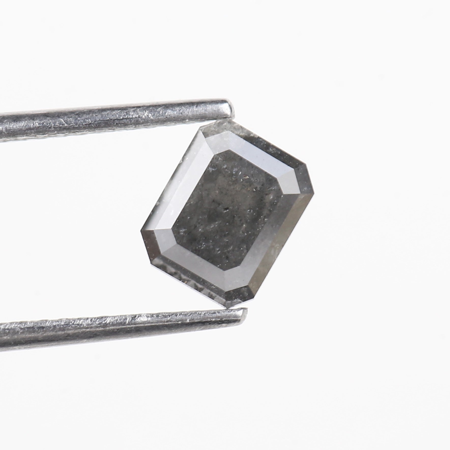 1.29 Carat Natural Gray Emerald Salt And Pepper Diamond 6.67 MM