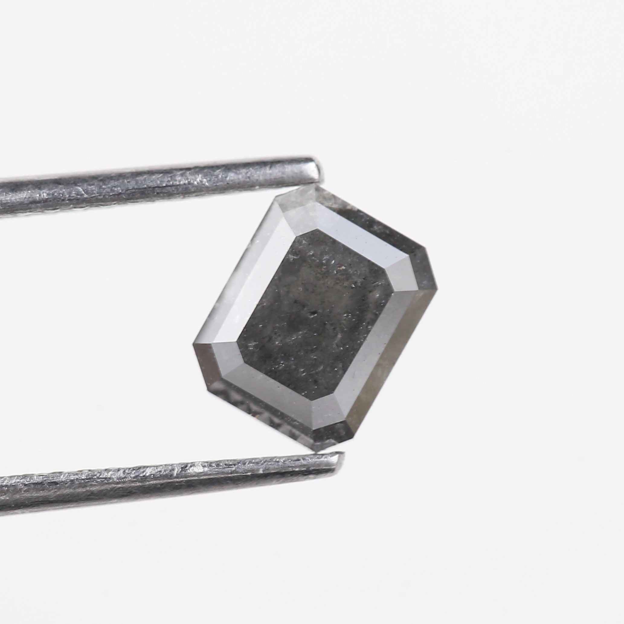 1.29 Carat Natural Gray Emerald Salt And Pepper Diamond 6.67 MM