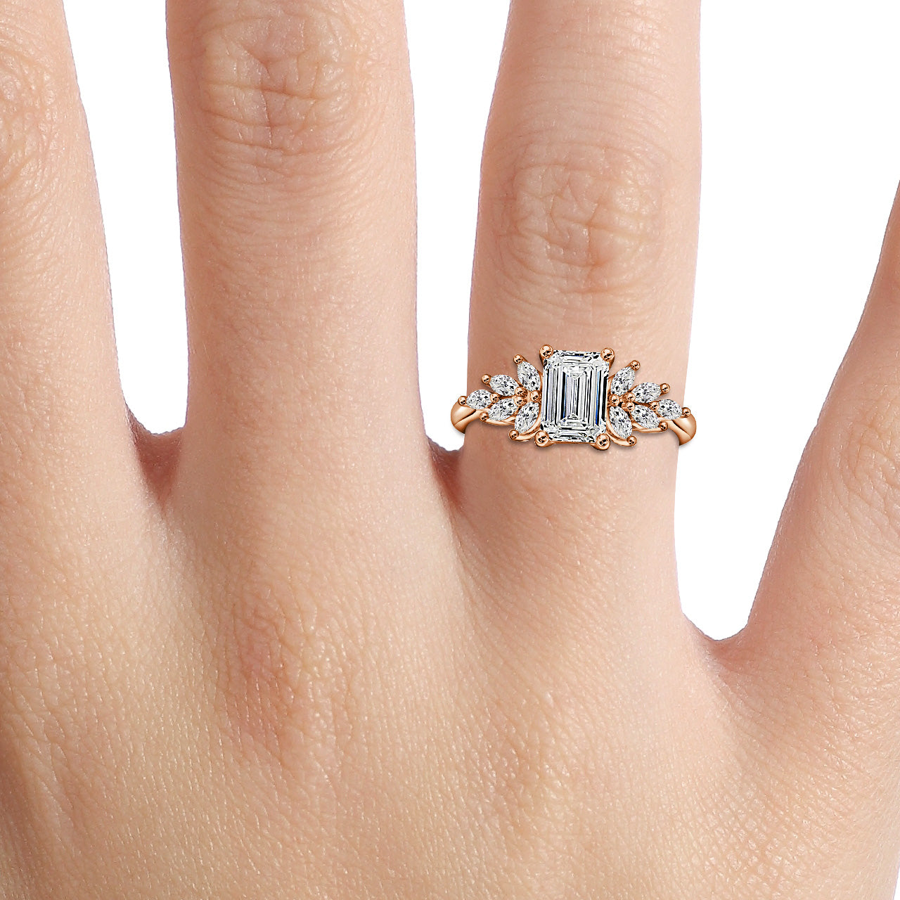 Emerald 1 Carat Lab Grown Diamond Ring IGI Certified Isabella