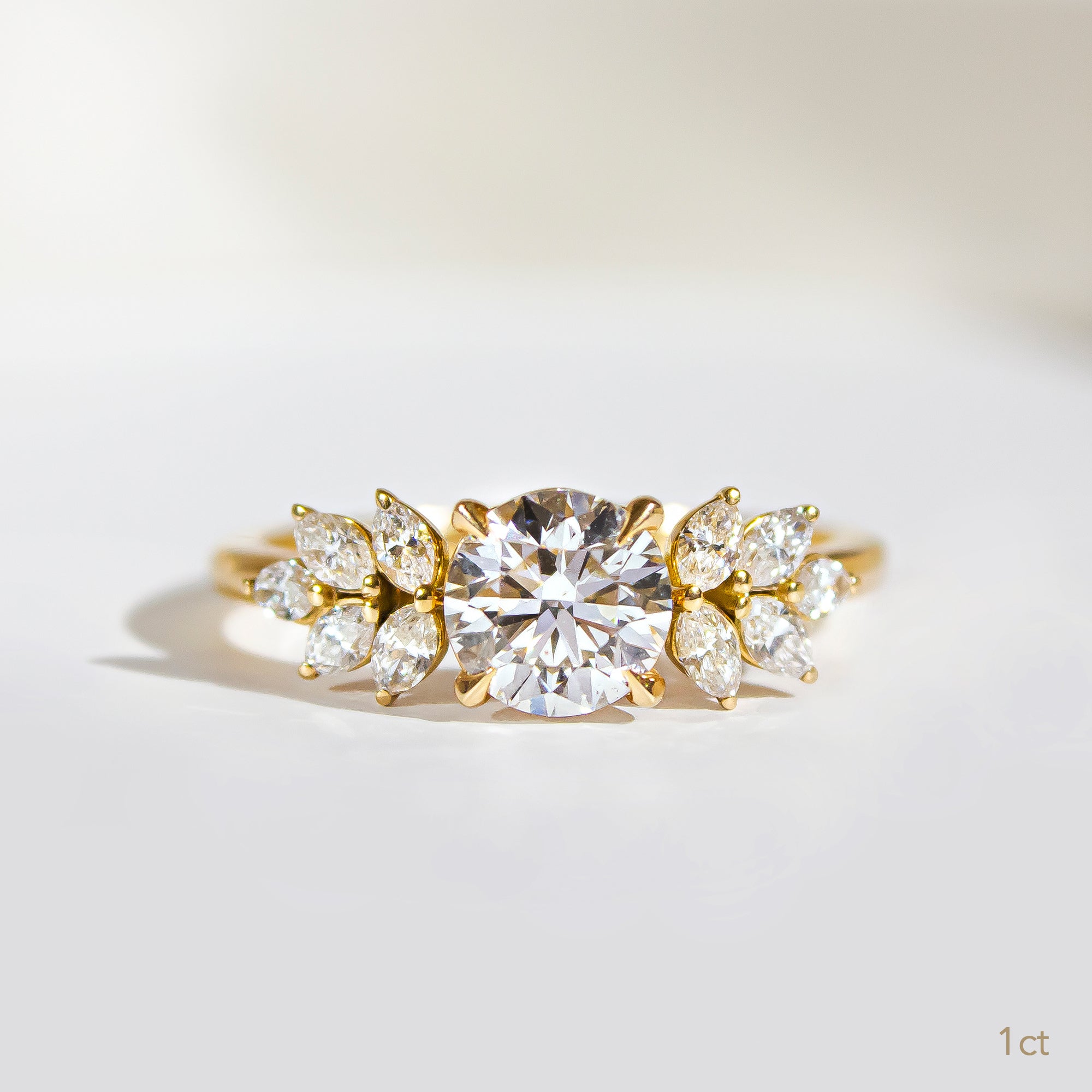 1ct D VVS1 Trilogy Round Engagement Ring IGI Certified Isabella