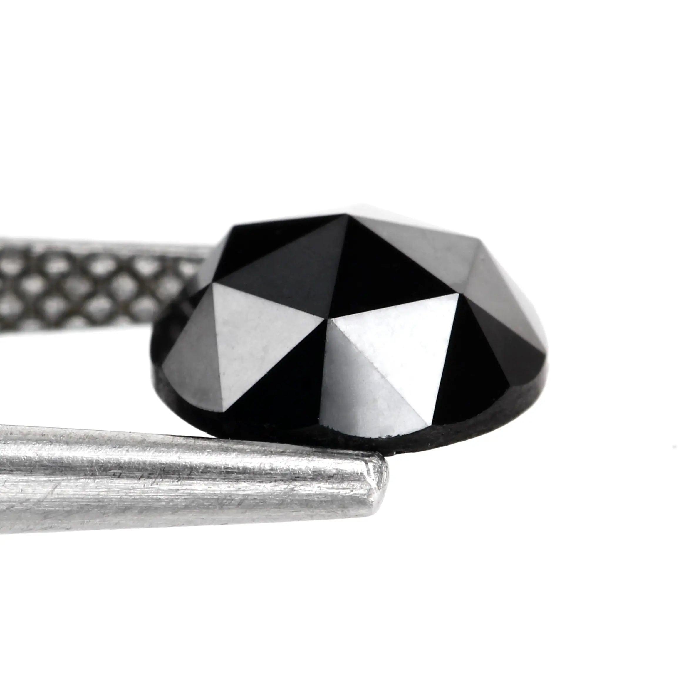 rose cut black jewelry ring