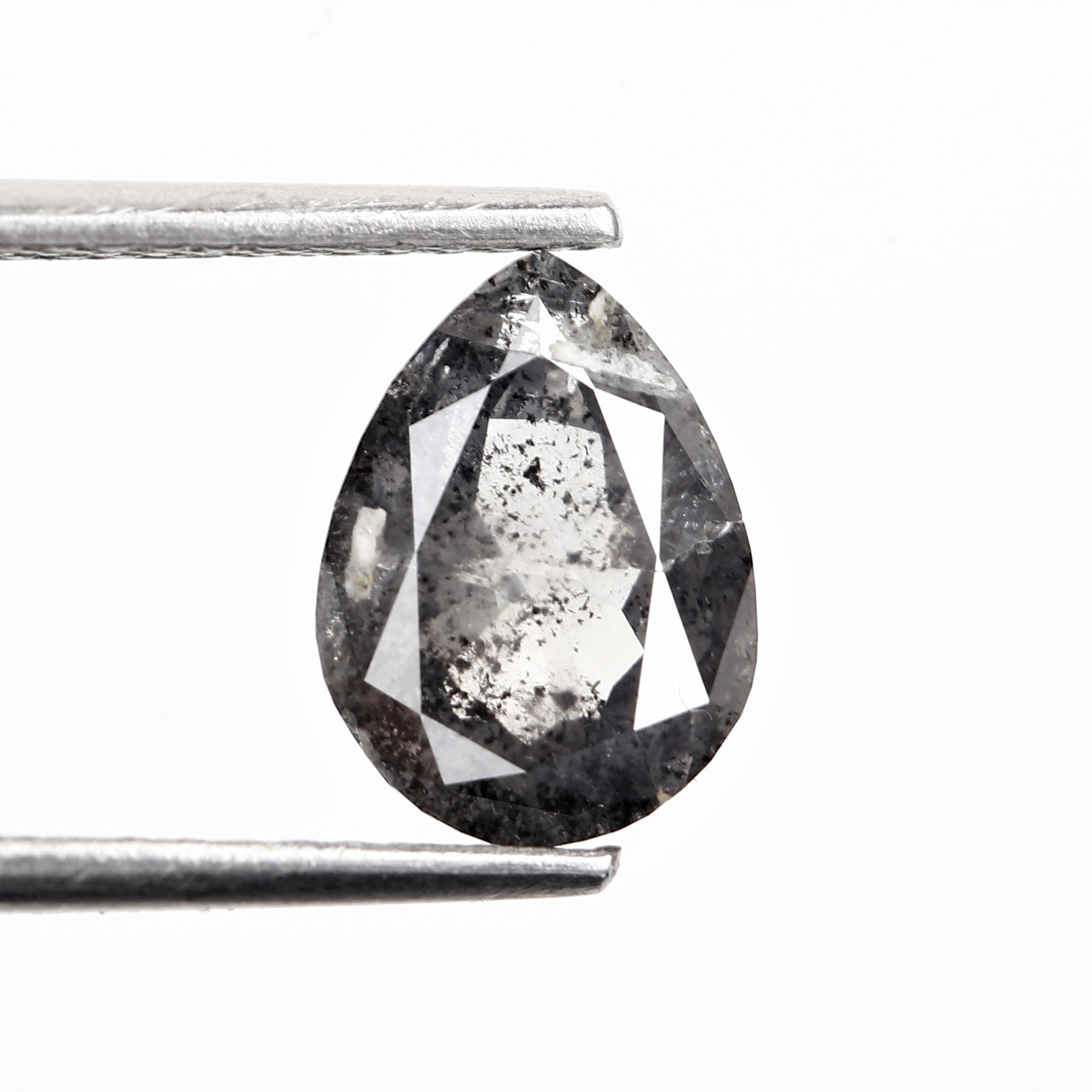 1.79 Carat Fancy Gray Pear Salt and Pepper Diamond 8.93 MM