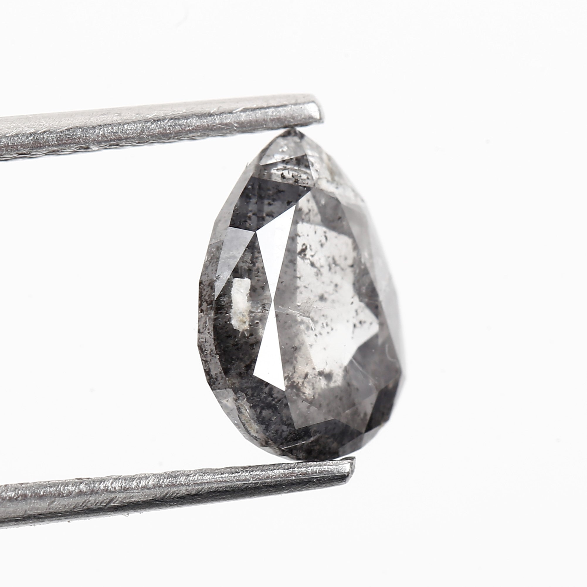 1.79 Carat Fancy Gray Pear Salt and Pepper Diamond 8.93 MM
