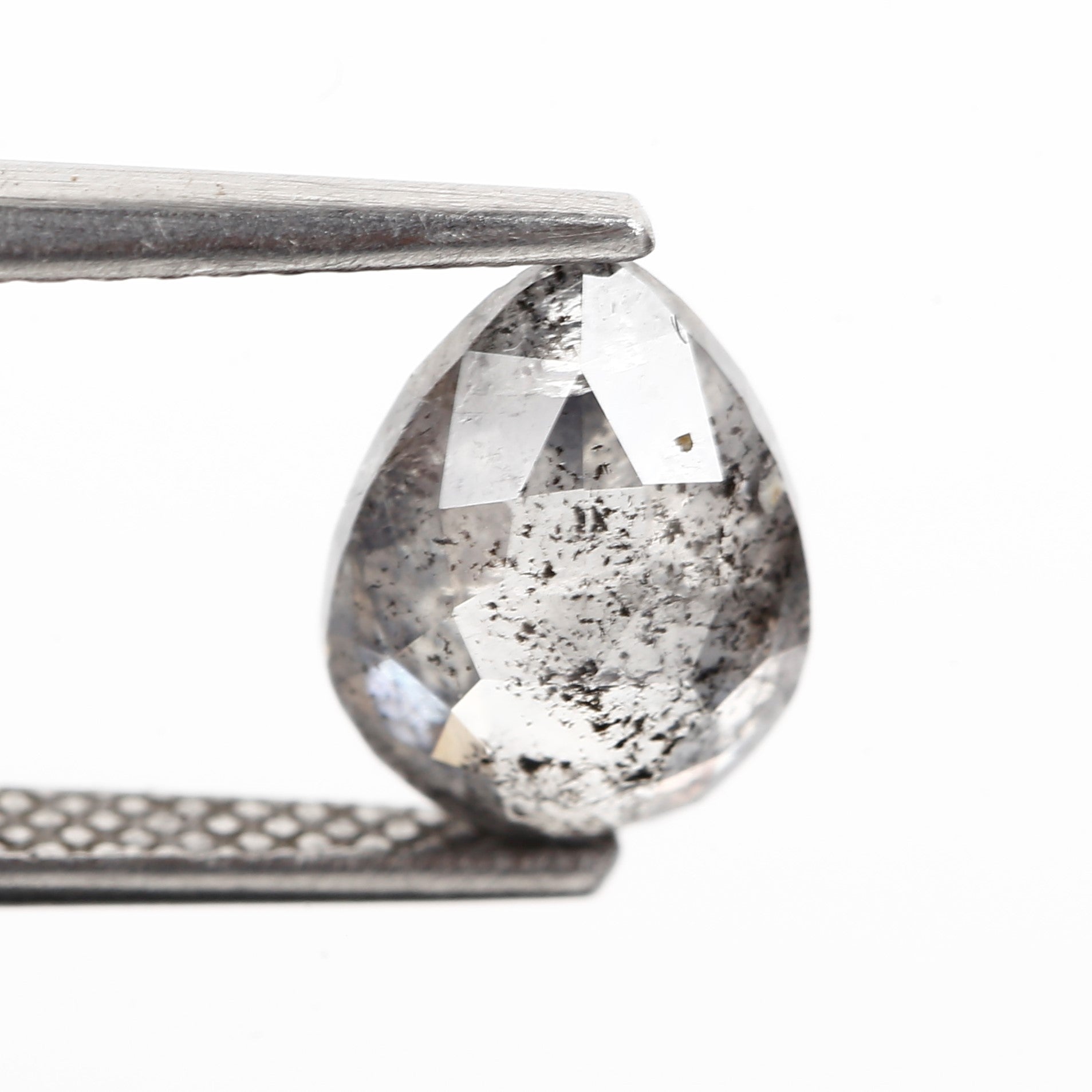 1.79 Carat Fancy Gray Pear Salt and Pepper Diamond 8.93 MM
