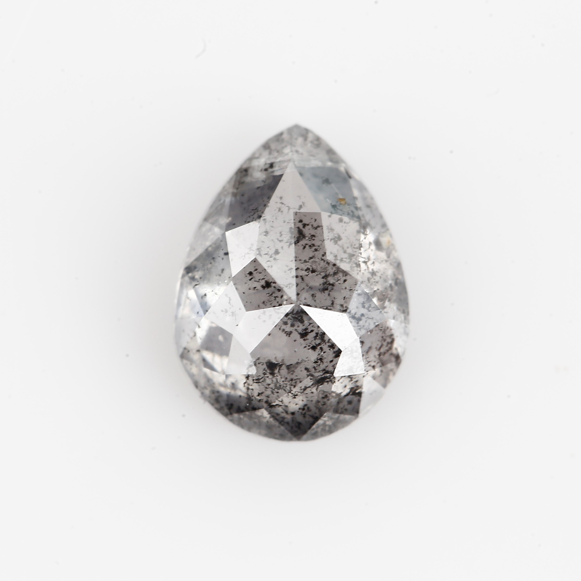 1.79 Carat Fancy Gray Pear Salt and Pepper Diamond 8.93 MM