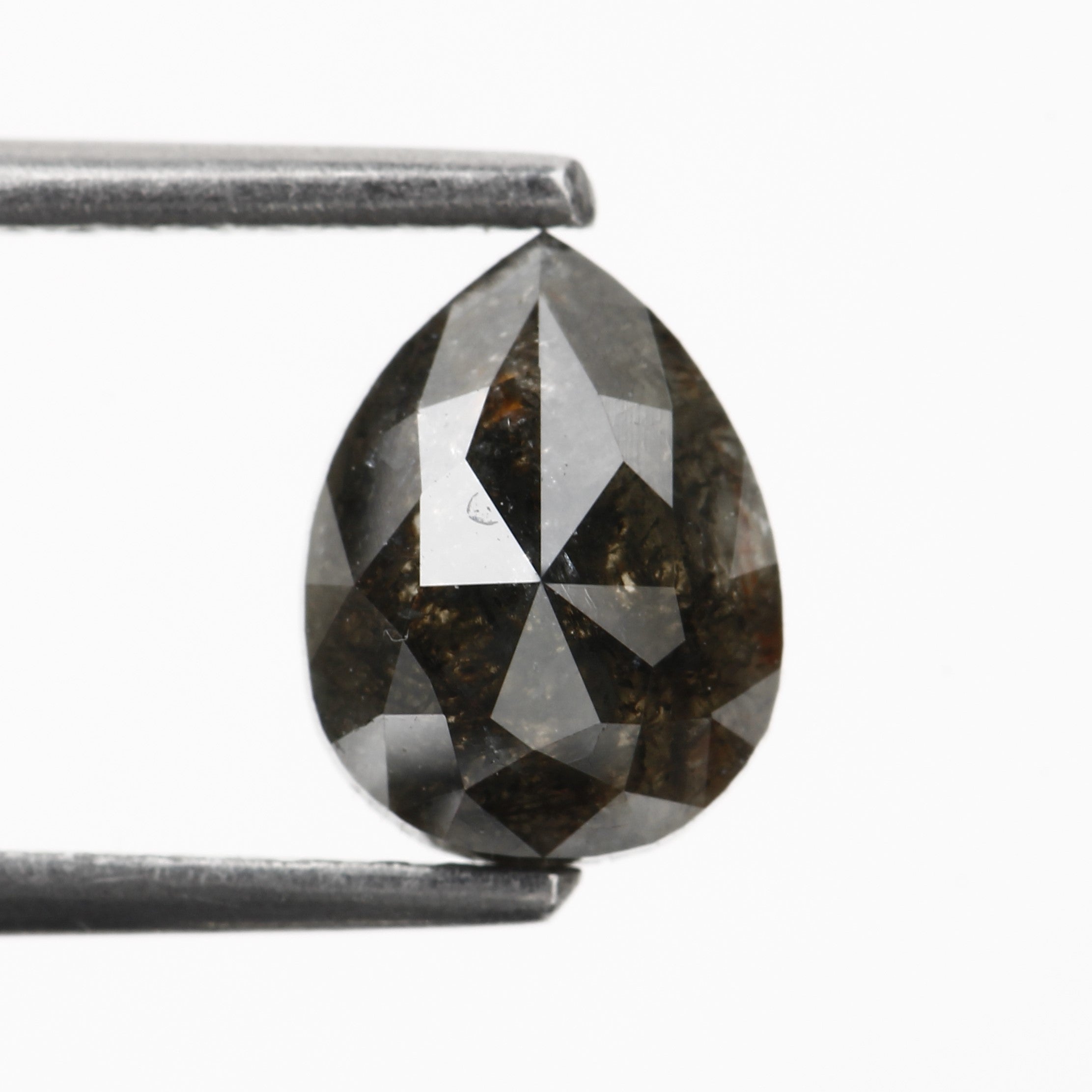 0.75 Carat Black Diamond For Pear Engagement Ring 5.63 MM