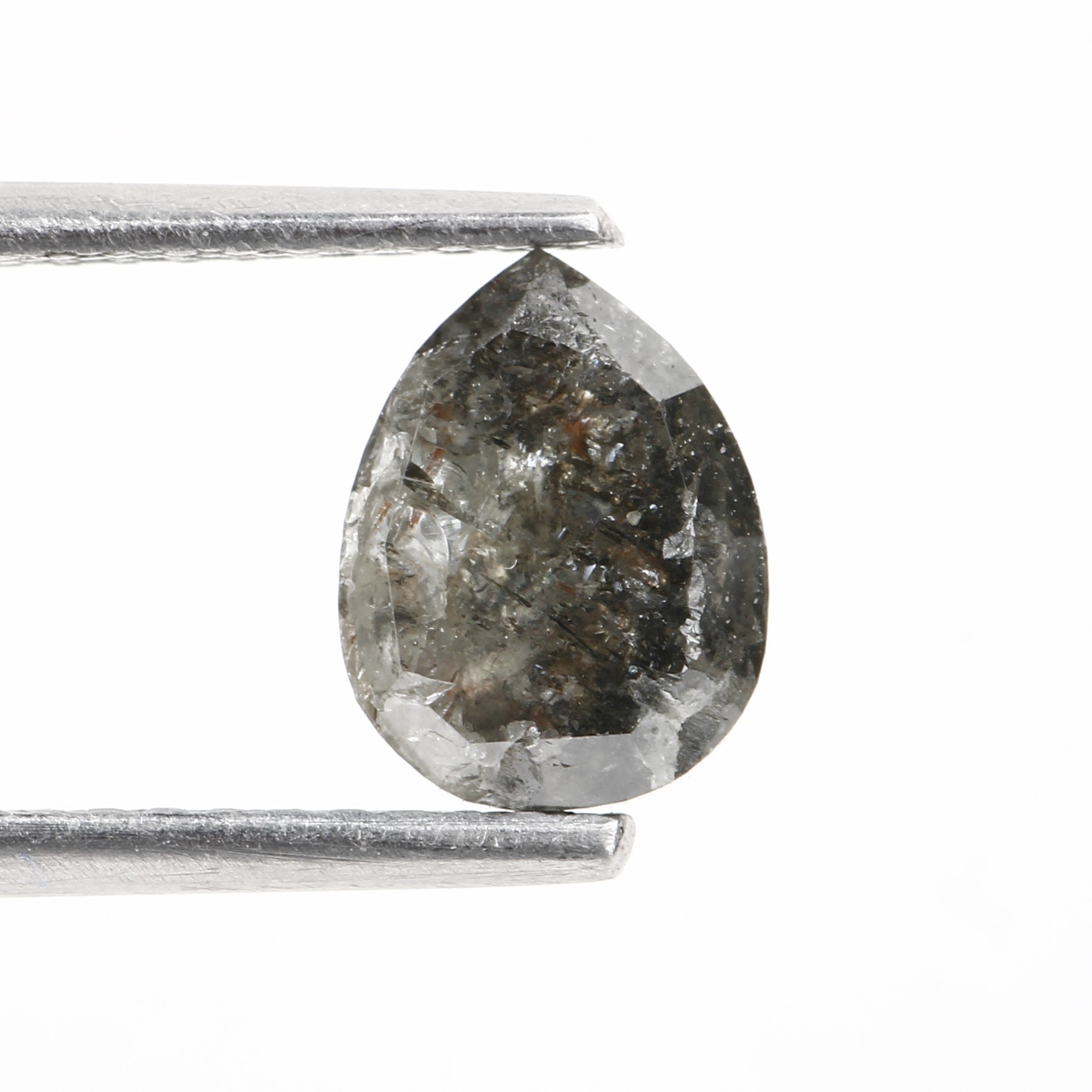 0.75 Carat Black Diamond For Pear Engagement Ring 5.63 MM