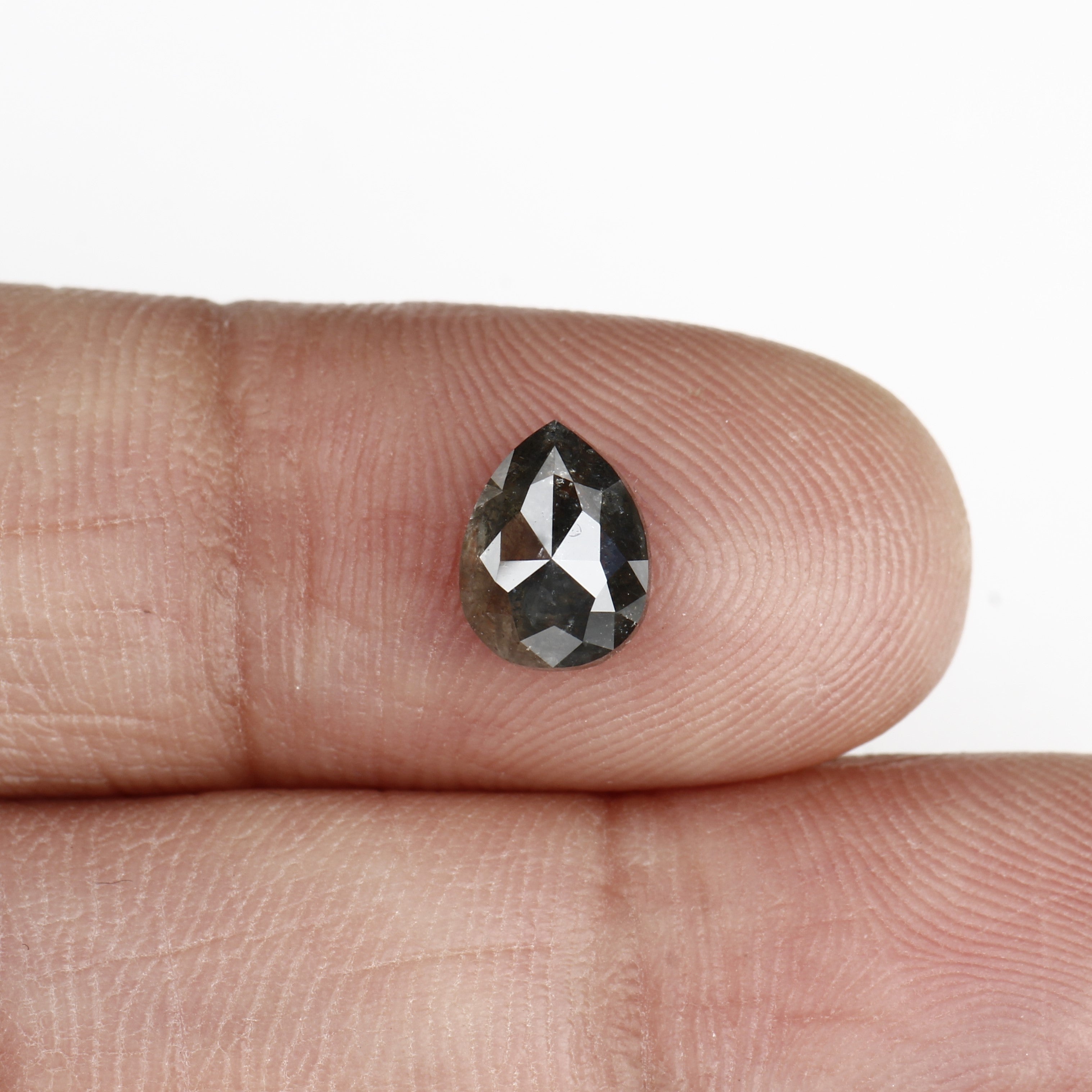 0.75 Carat Black Diamond For Pear Engagement Ring 5.63 MM