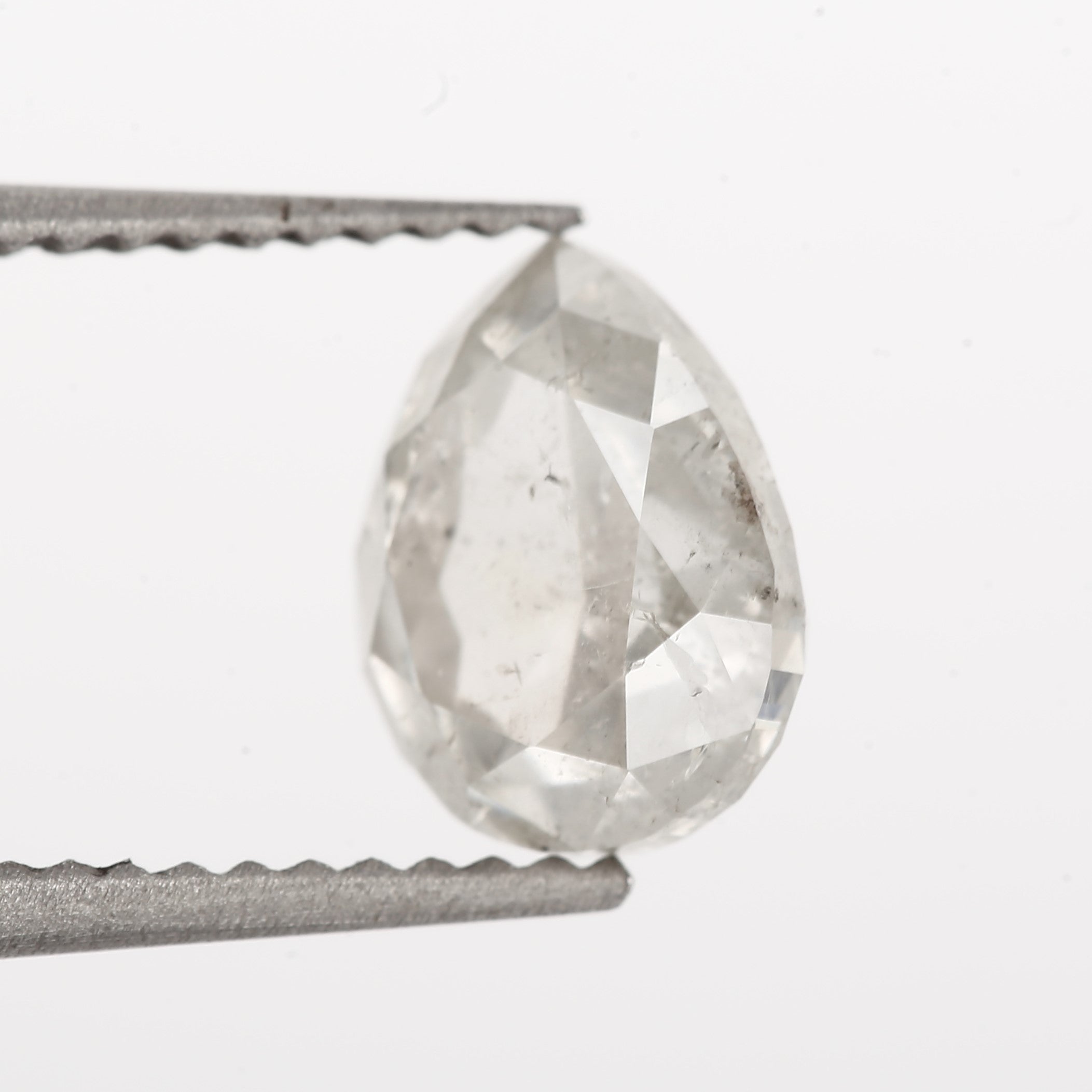2 Ct Salt and Pepper Diamond Pear Rose Cut 8.10 MM