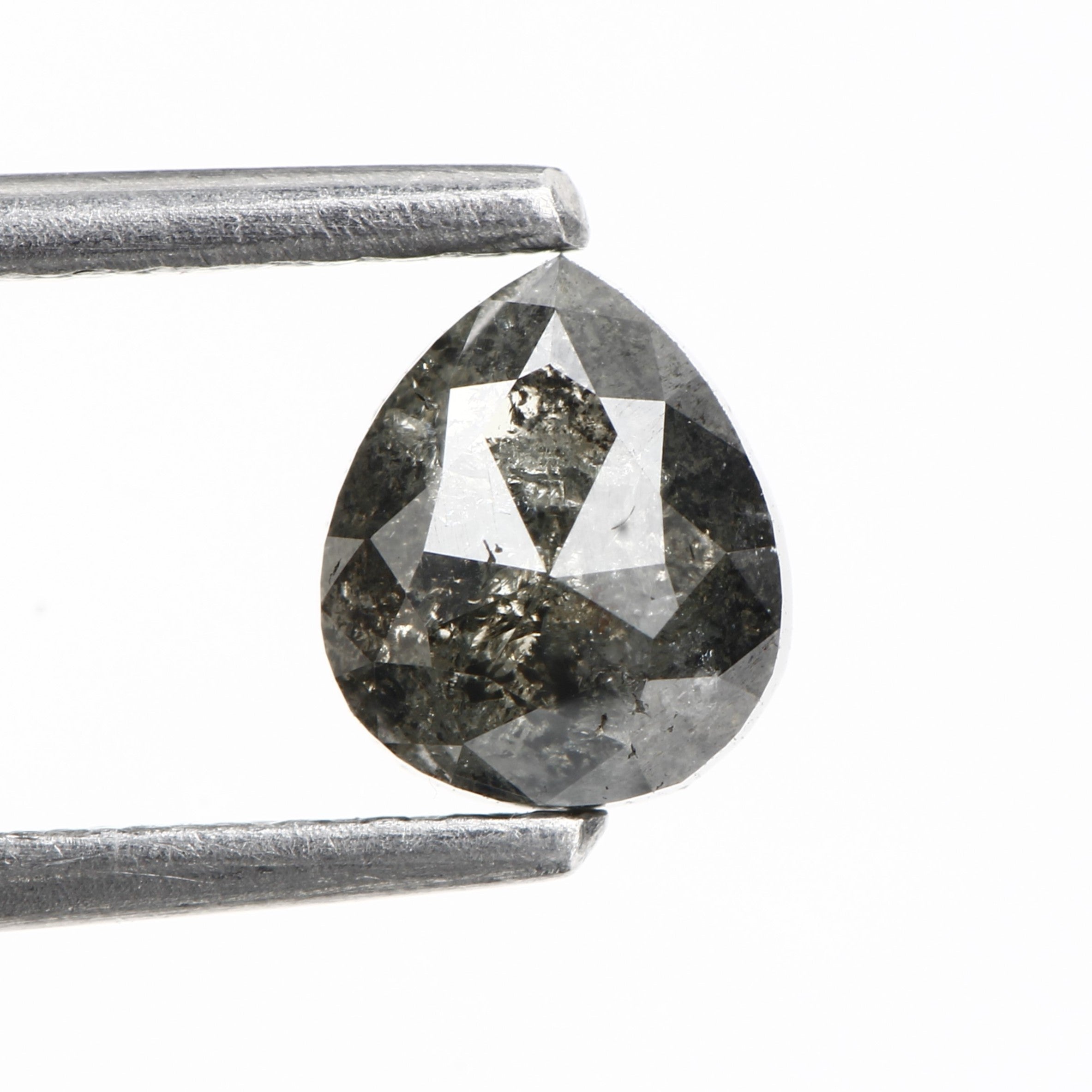 1.38 Carat Black Diamond For Pear Shaped Engagement Ring Vintage