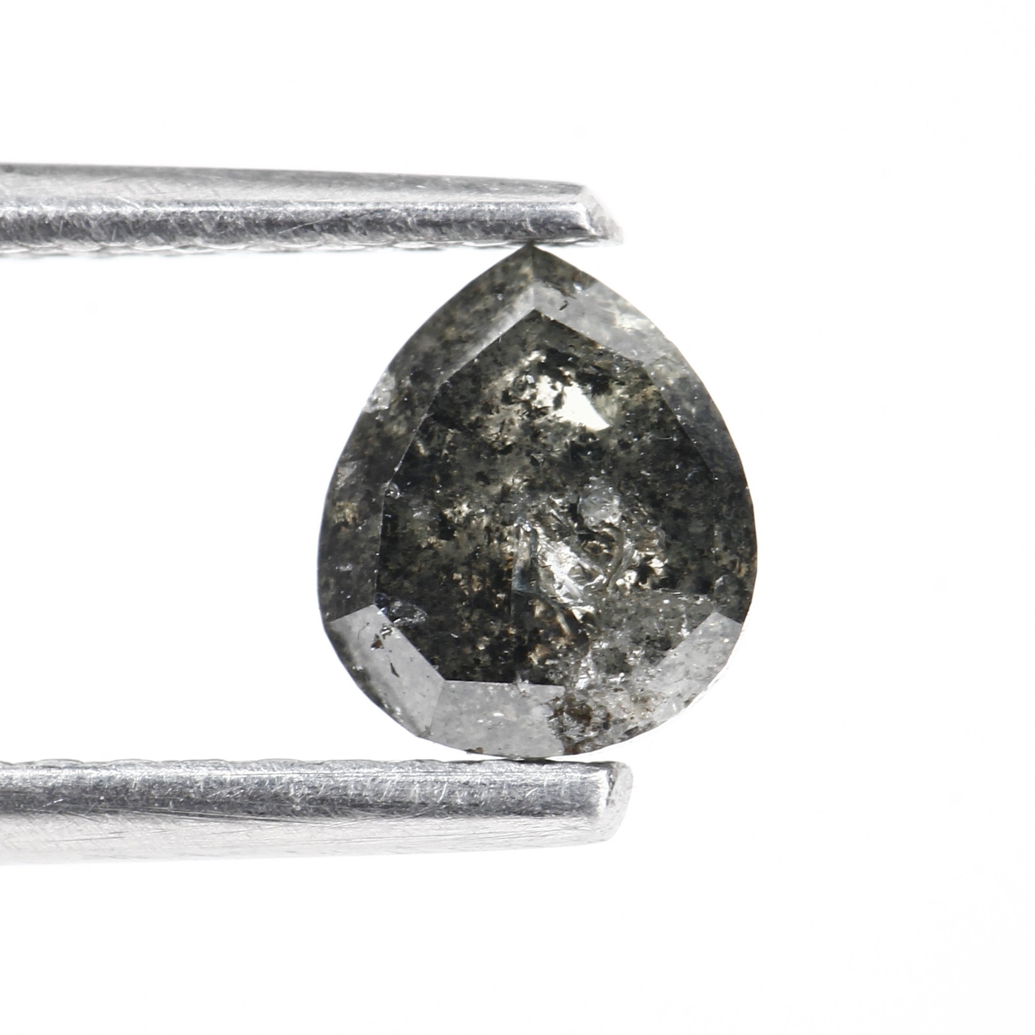 1.38 Carat Black Diamond For Pear Shaped Engagement Ring Vintage