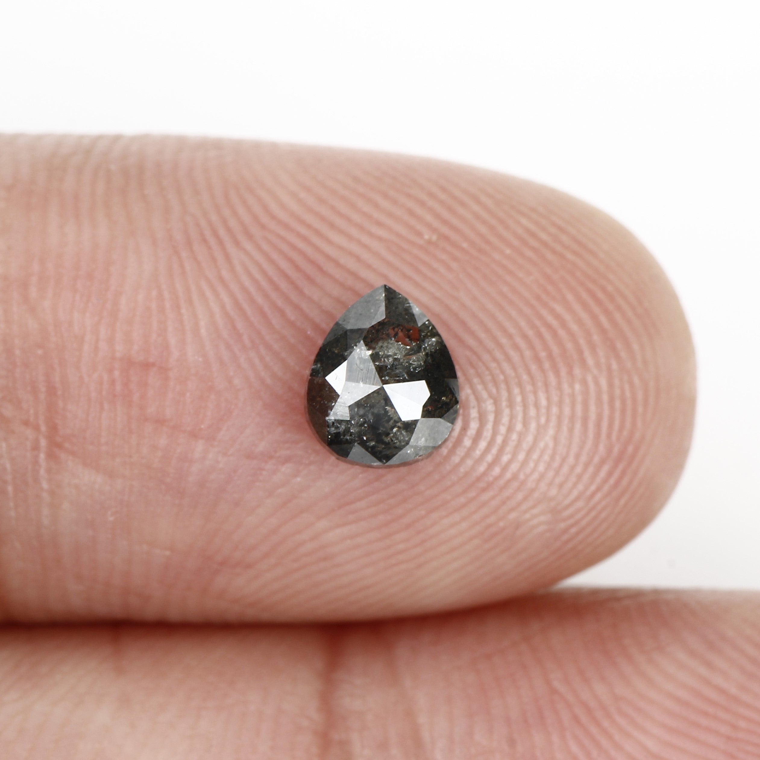 1.38 Carat Black Diamond For Pear Shaped Engagement Ring Vintage