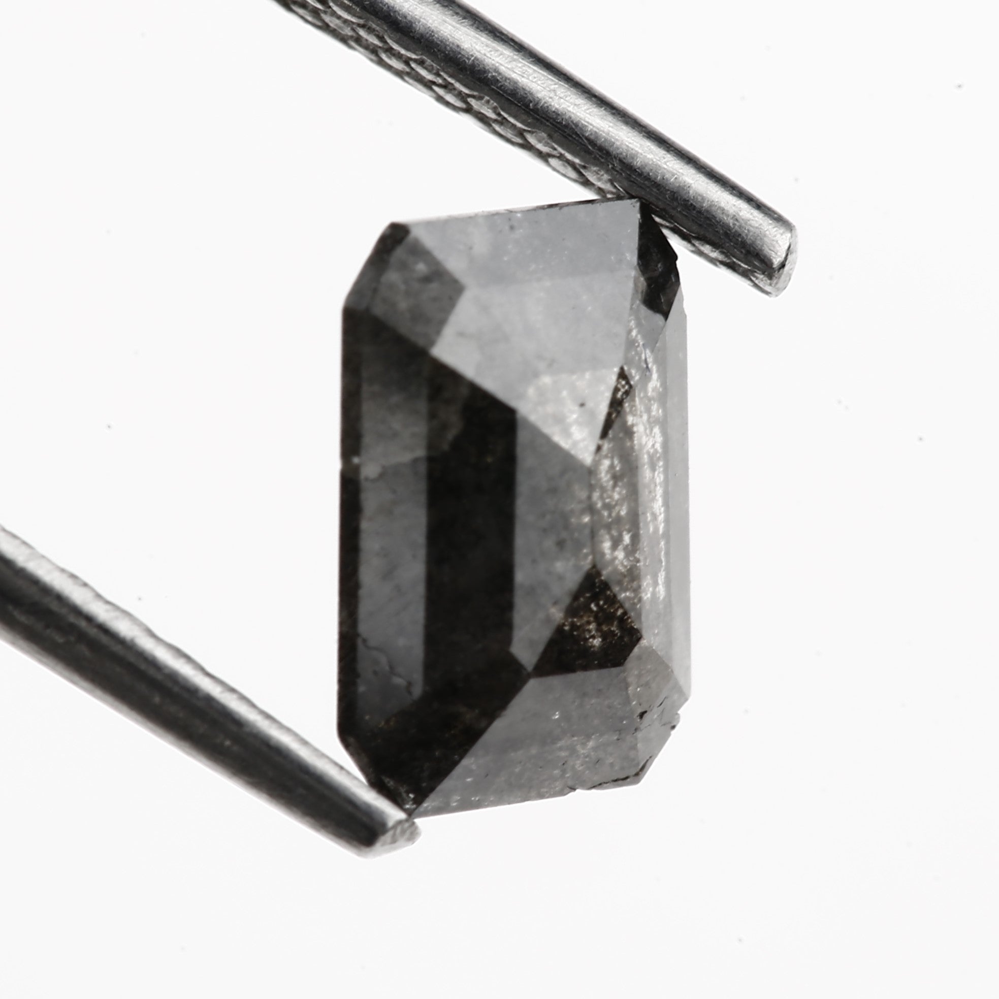 0.92 Carat 7 MM Gray Emerald Salt and Pepper Diamond For Ring Design - Blackdiamond