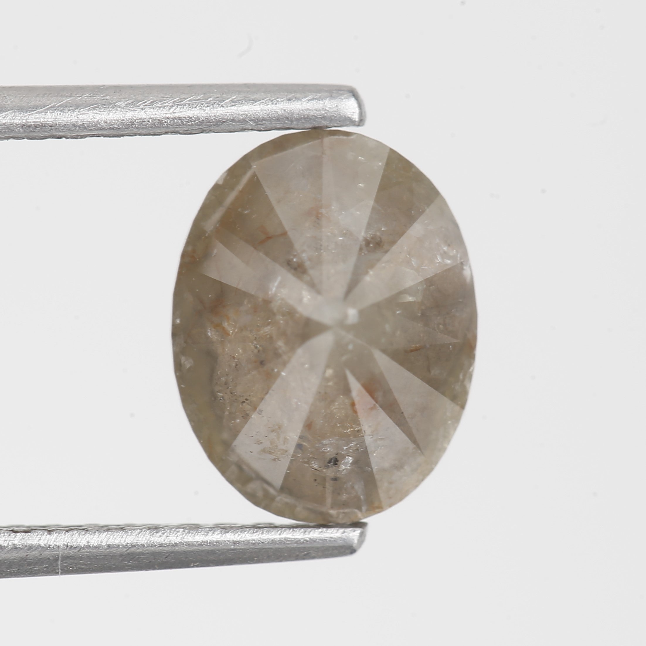 1.49 Carat Oval Cut Gray Salt and Pepper Natural Diamond 8.28 MM