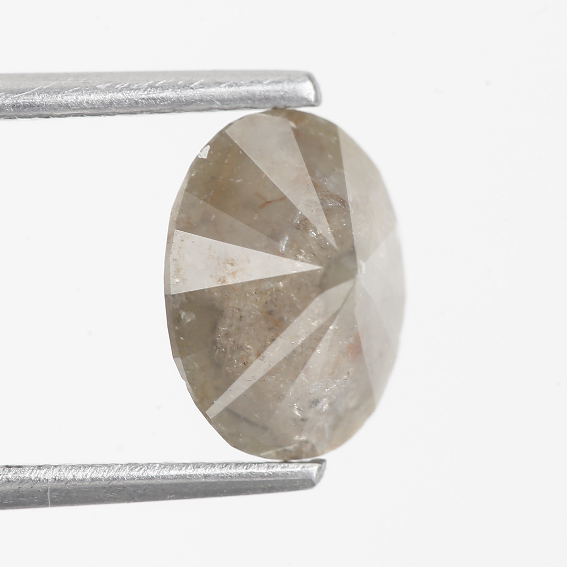 1.49 Carat Oval Cut Gray Salt and Pepper Natural Diamond 8.28 MM